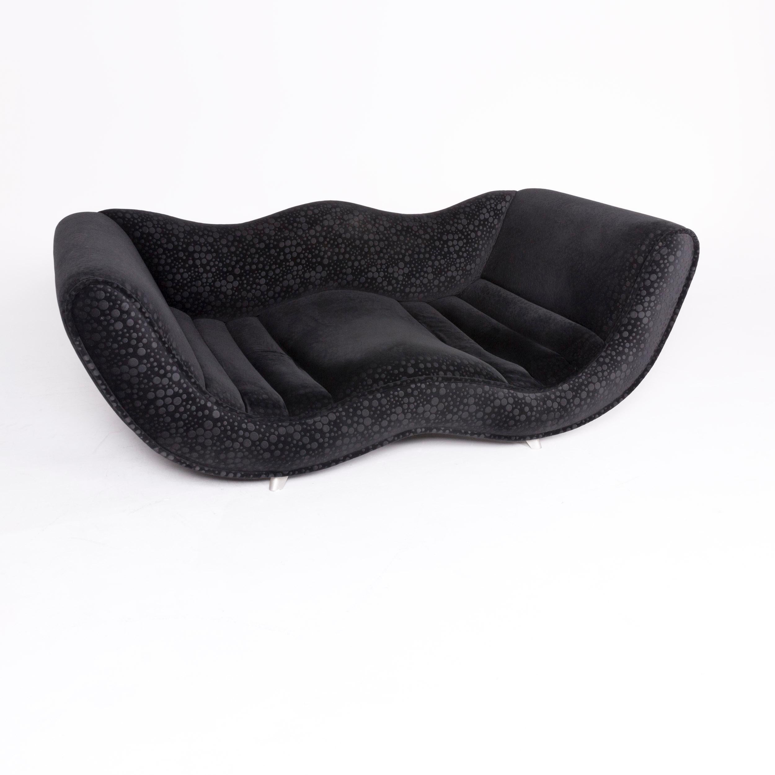 We bring to you a Bretz Laola designer fabric sofa black pattern three-seat couch.

Product measurements in centimeters:

Depth 126
Width 230
Height 86
Seat-height 45
Rest-height 87
Seat-depth 100
Seat-width 135
Back-height 41.
  