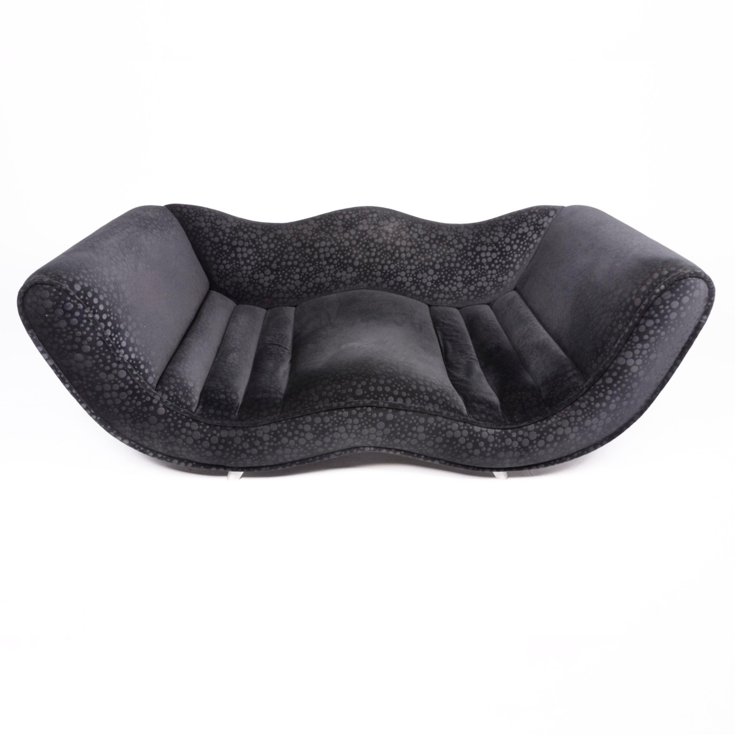 Modern Bretz Laola Designer Fabric Sofa Black Pattern Three-Seat Couch