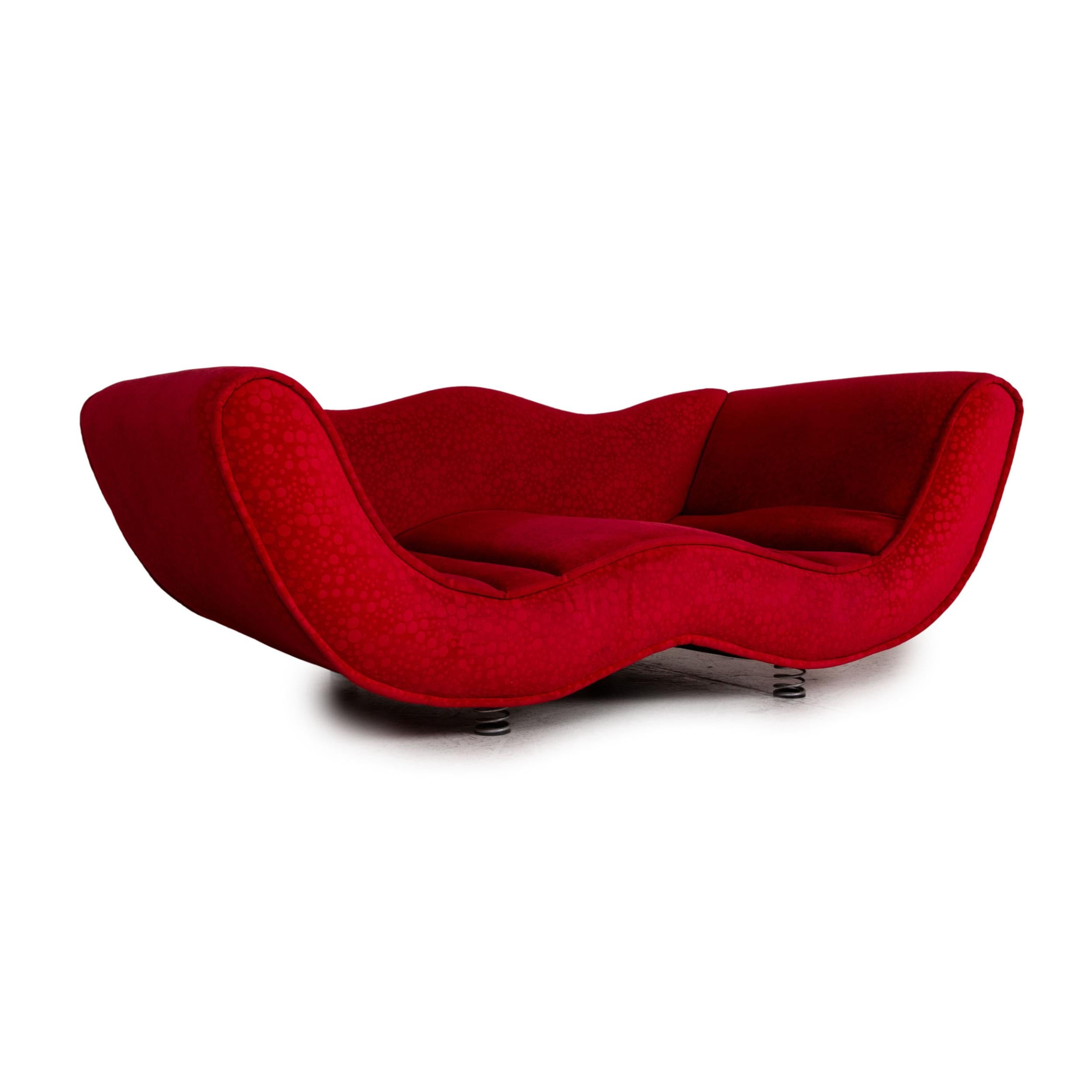 Bretz Laola Hookipa Fabric Sofa Red Two-Seater Couch In Good Condition For Sale In Cologne, DE