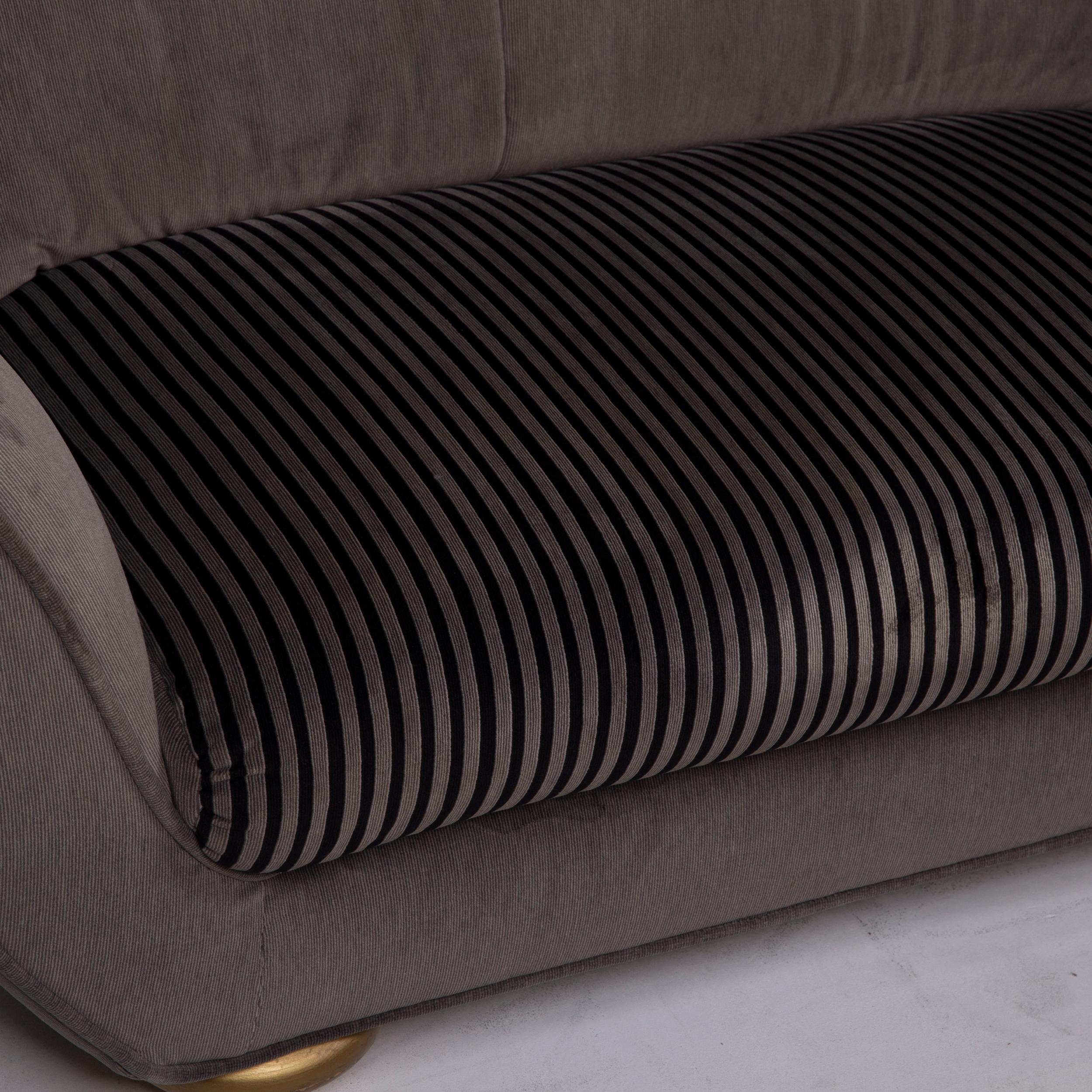 Modern Bretz Loulou Fabric Sofa Gray Two-Seat Velvet For Sale