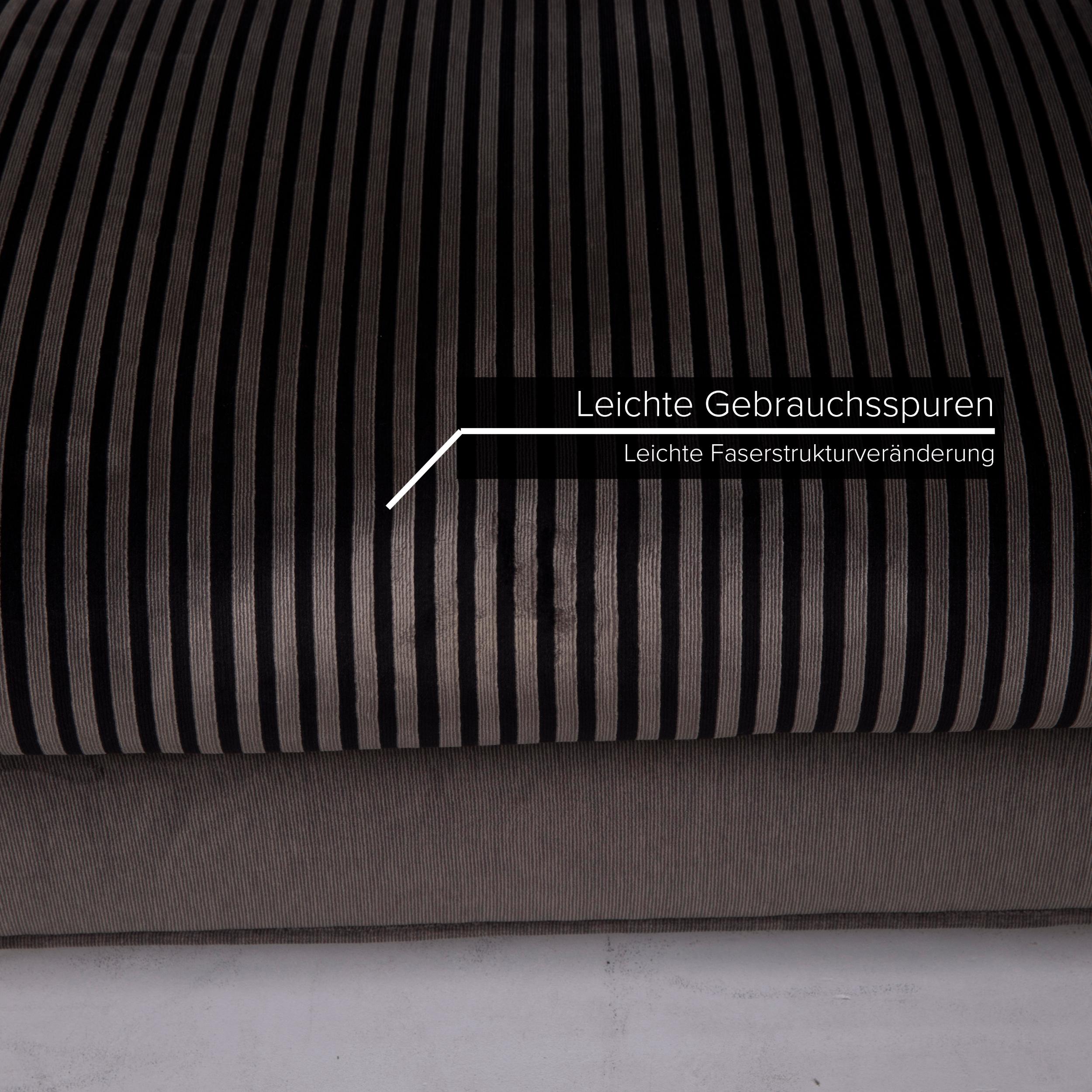 German Bretz Loulou Fabric Sofa Gray Two-Seat Velvet For Sale