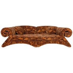 Bretz Mammut Designer Fabric Sofa Brown Orange Four-Seat Couch Pattern Look