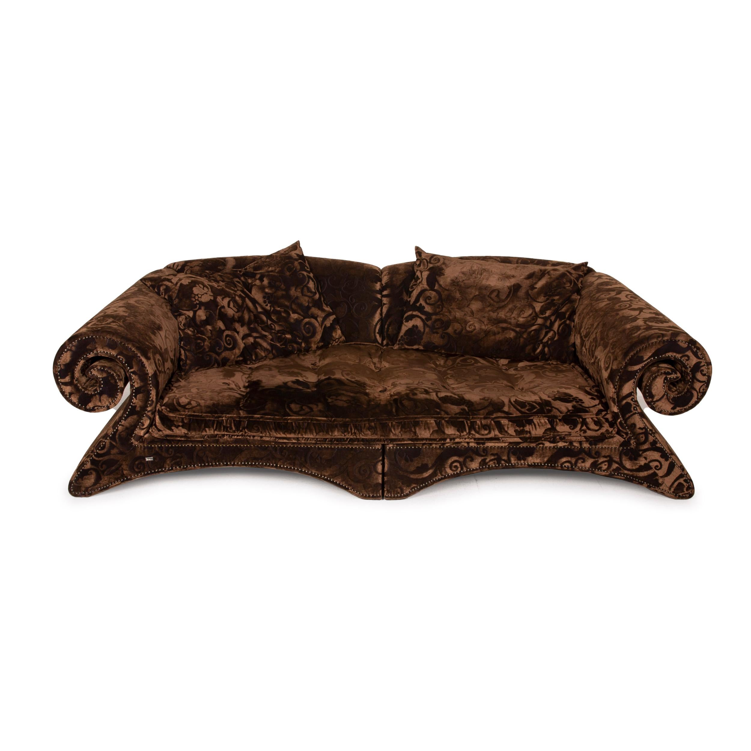 Bretz Mammut Fabric Sofa Brown Three-Seater Velvet 1