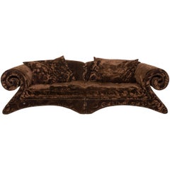 Bretz Mammut Fabric Sofa Brown Three-Seater Velvet