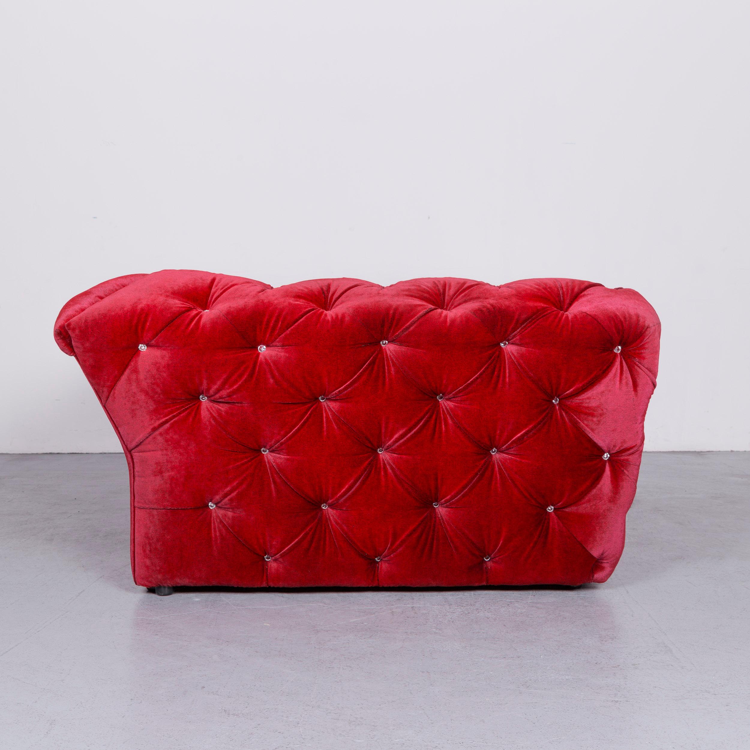 Bretz Marilyn Designer Fabric Three-Seat Sofa in Red For Sale 5
