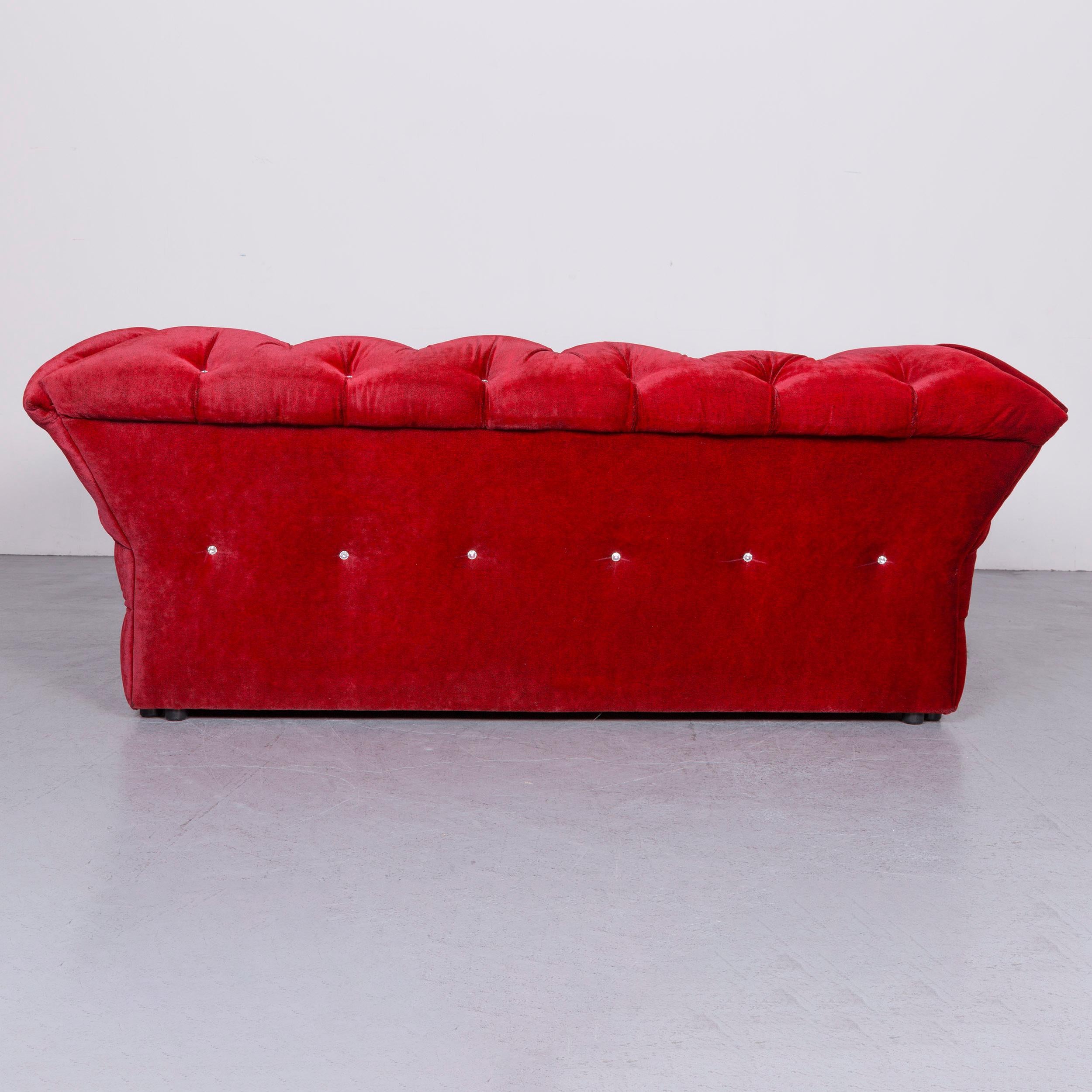 Bretz Marilyn Designer Fabric Three-Seat Sofa in Red For Sale 6
