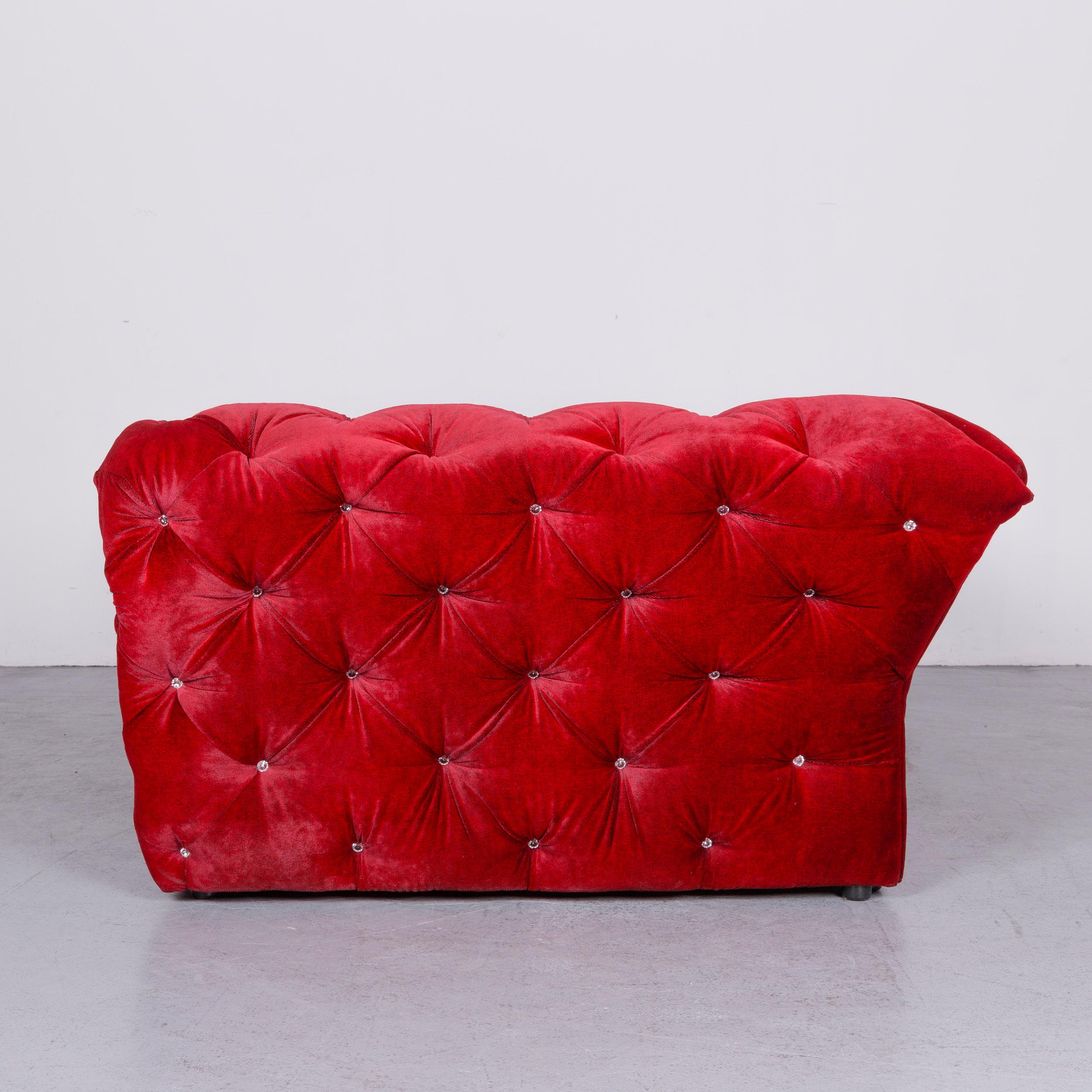 Bretz Marilyn Designer Fabric Three-Seat Sofa in Red For Sale 7