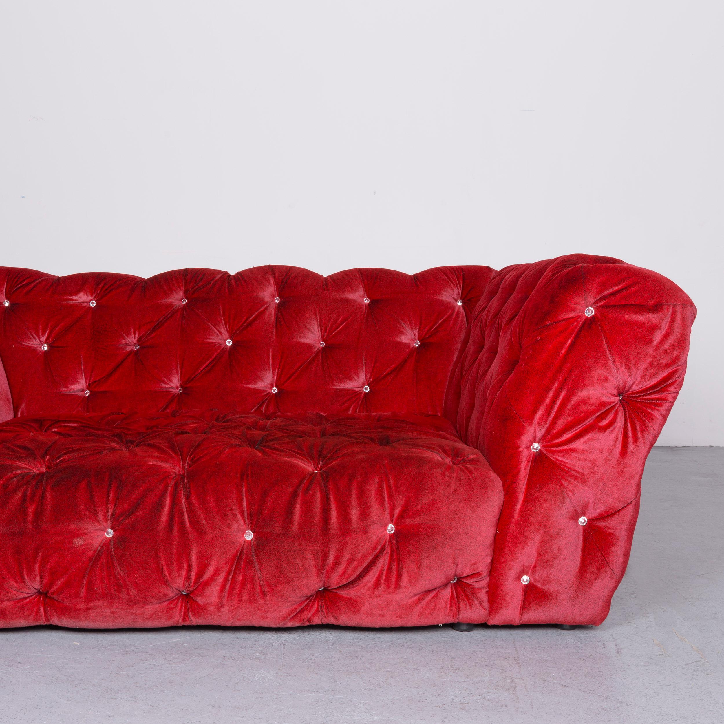 Bretz Marilyn Designer Fabric Three-Seat Sofa in Red In Good Condition For Sale In Cologne, DE