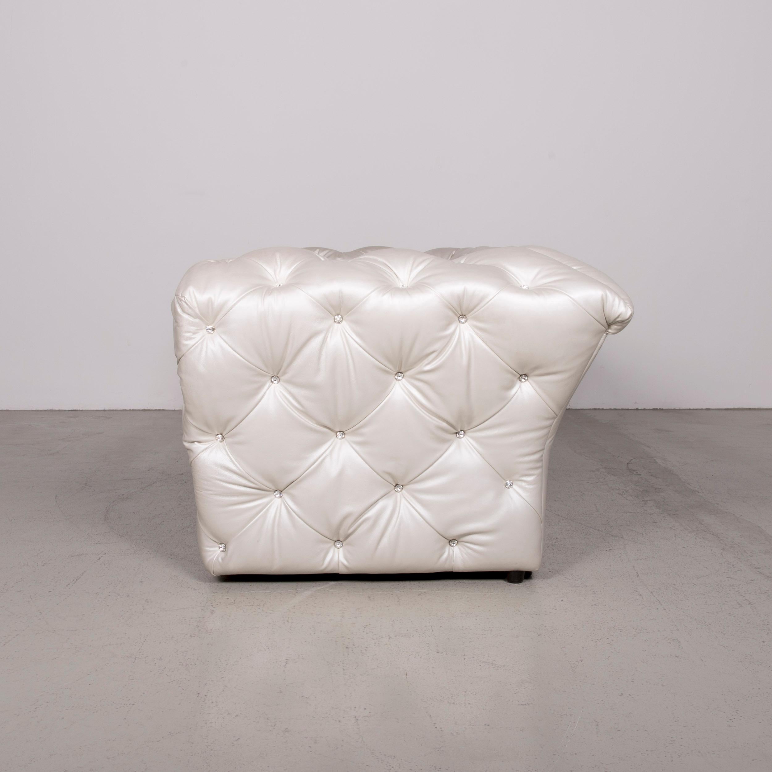 Bretz Marilyn Designer Leather Sofa Cream Ivory Genuine Leather Three-Seat 6