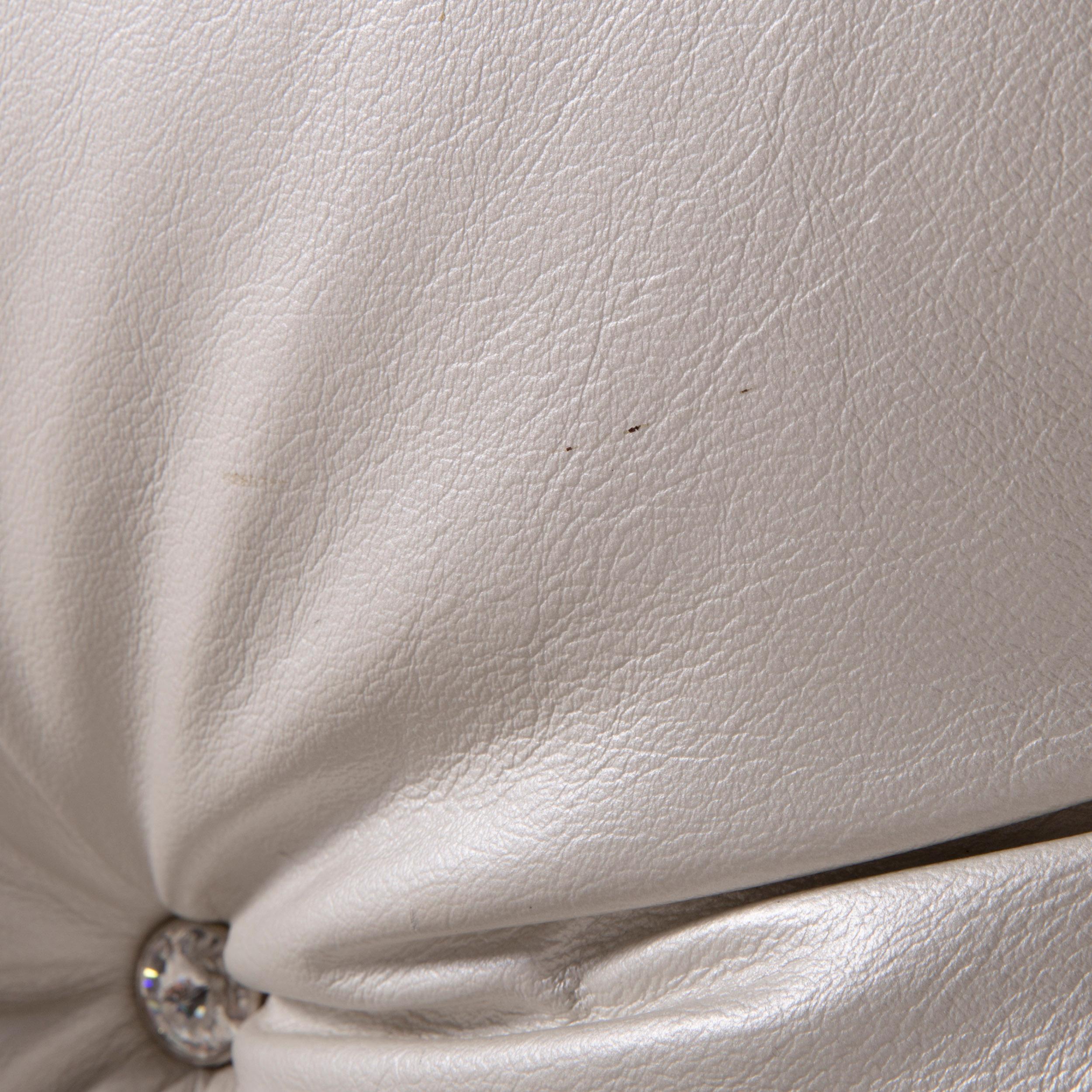 Bretz Marilyn Designer Leather Sofa Cream Ivory Genuine Leather Three-Seat 1