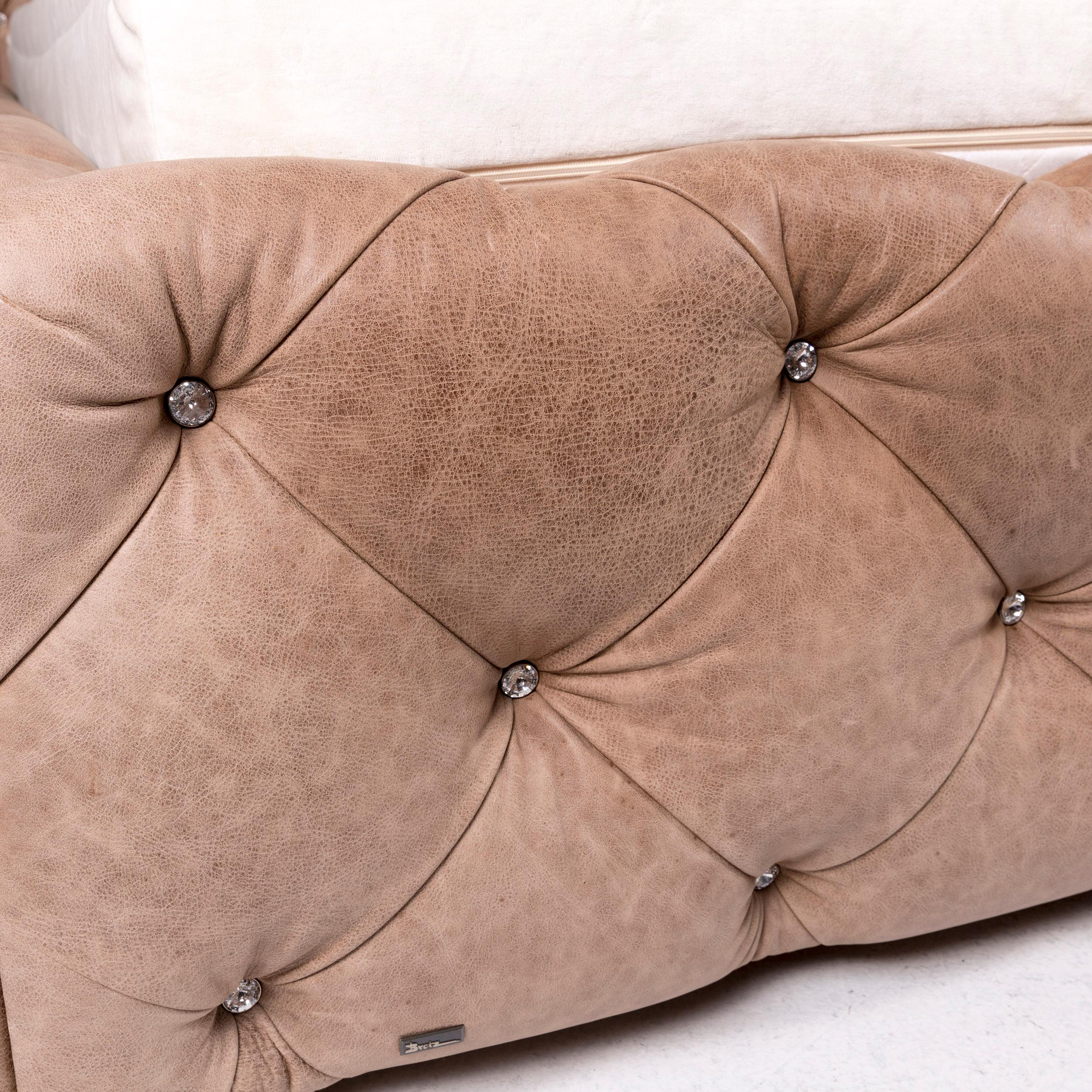 Modern Bretz Marilyn Leather Bed Brown Kaptionierung Glitterstones Pompös For Sale