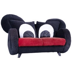 Bretz Mickey Mouse Kids Designer Sofa Fabric Black