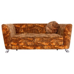 Bretz Monster Designer Fabric Sofa Orange Pattern Look Three-Seat Couch Function