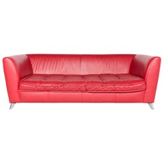 Bretz Monster Designer Leather Sofa Red Genuine Leather Three-Seat Couch
