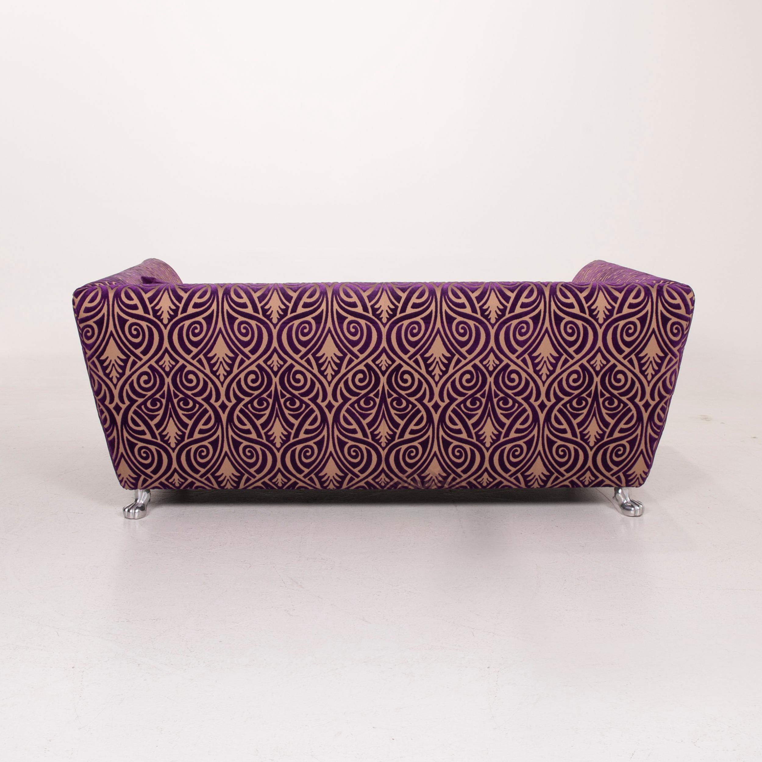 Bretz Monster Fabric Sofa Purple Three-Seat For Sale 3