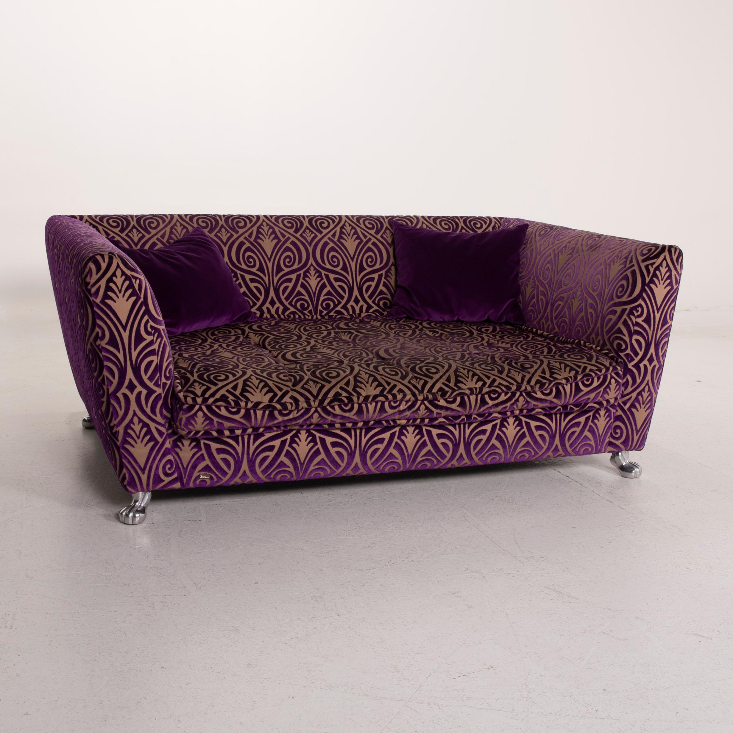 Bretz Monster Fabric Sofa Purple Three-Seat In Good Condition For Sale In Cologne, DE
