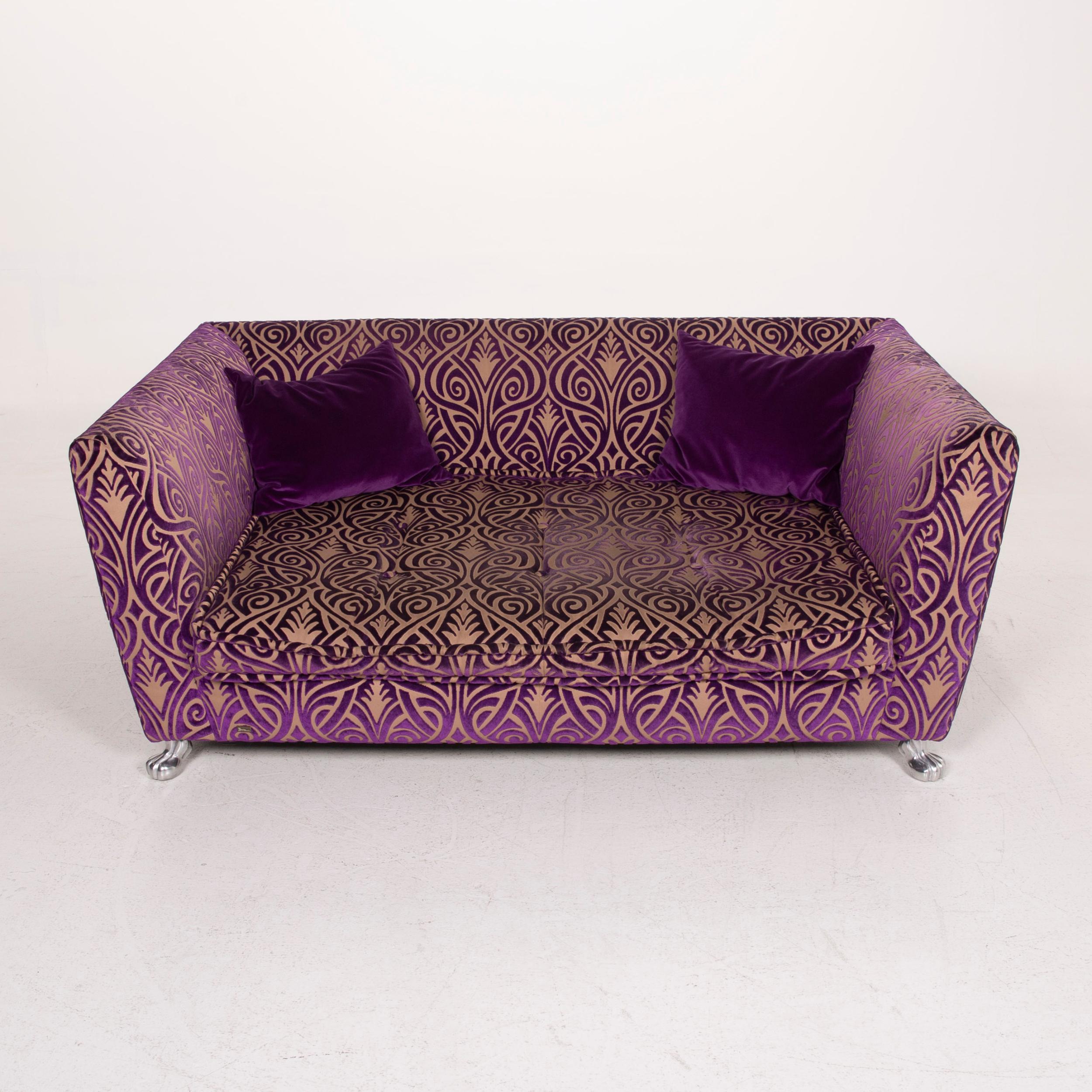 Bretz Monster Fabric Sofa Purple Three-Seat For Sale 1