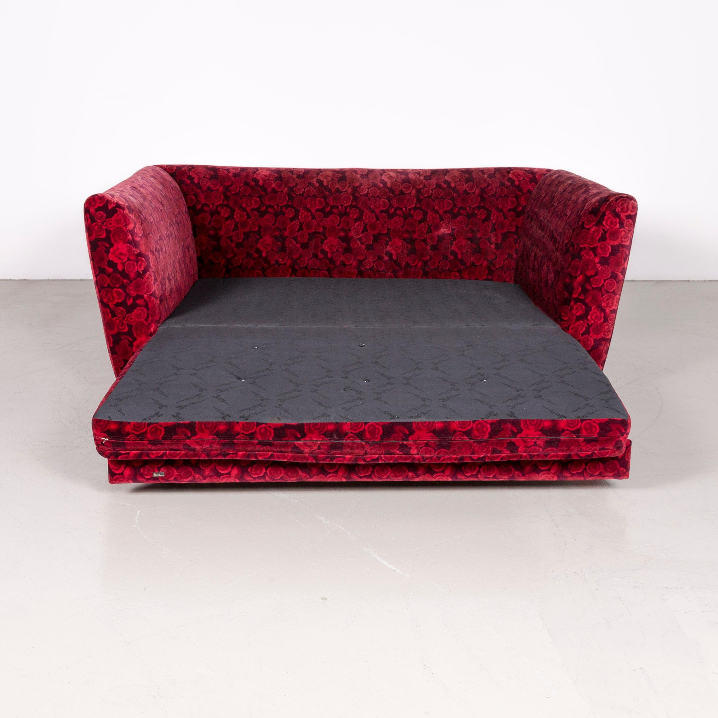 Bretz Monster Fabric Sofa Red Three-Seat Couch Function Sofa In Good Condition For Sale In Cologne, DE