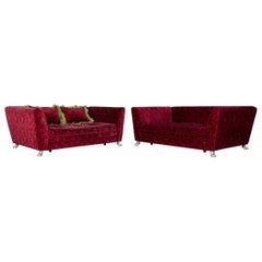 Bretz Monster Fabric Sofa Red Three-Seat Couch Function Sofa Set