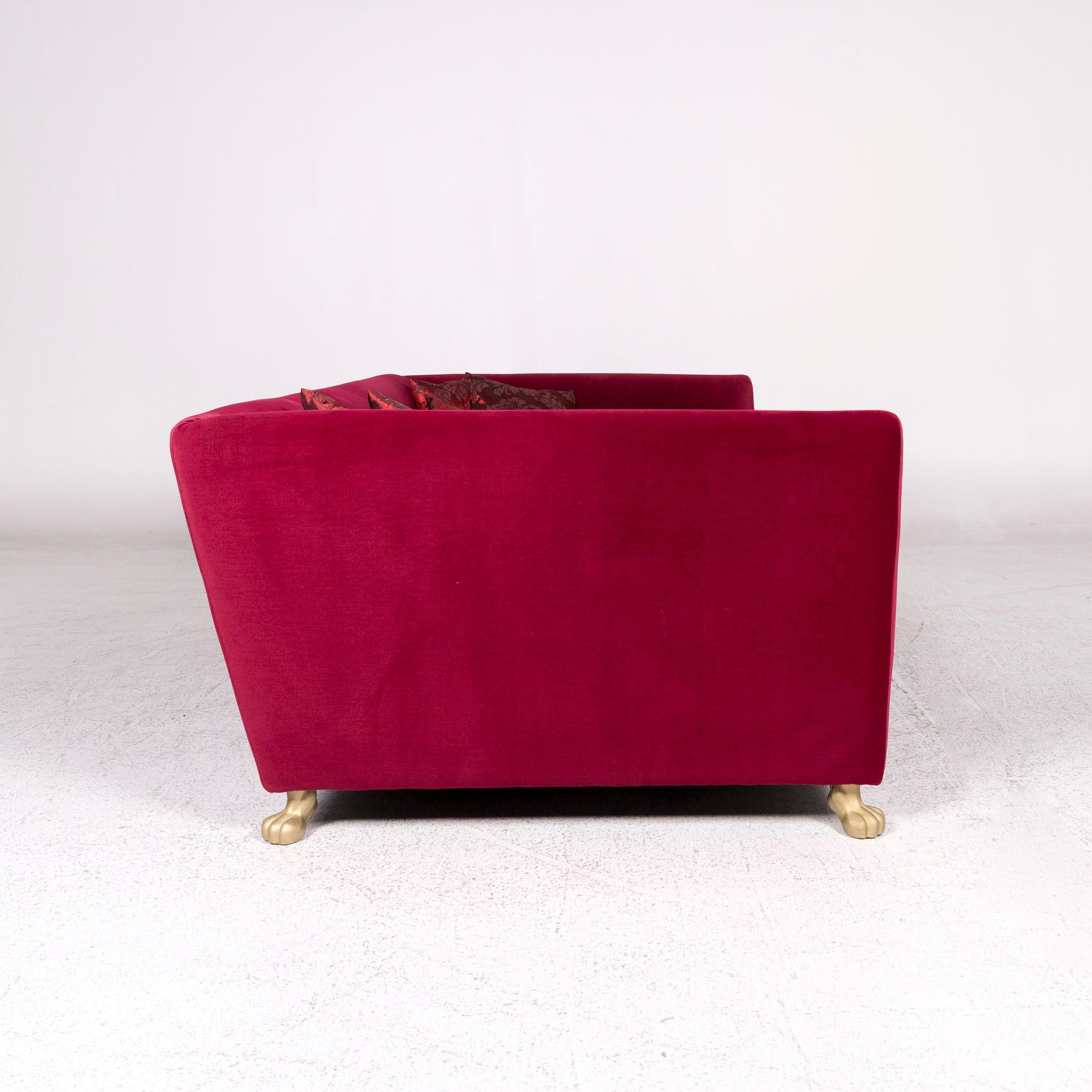 Bretz Monster Velvet Fabric Sofa Purple Four-Seat Couch For Sale 4