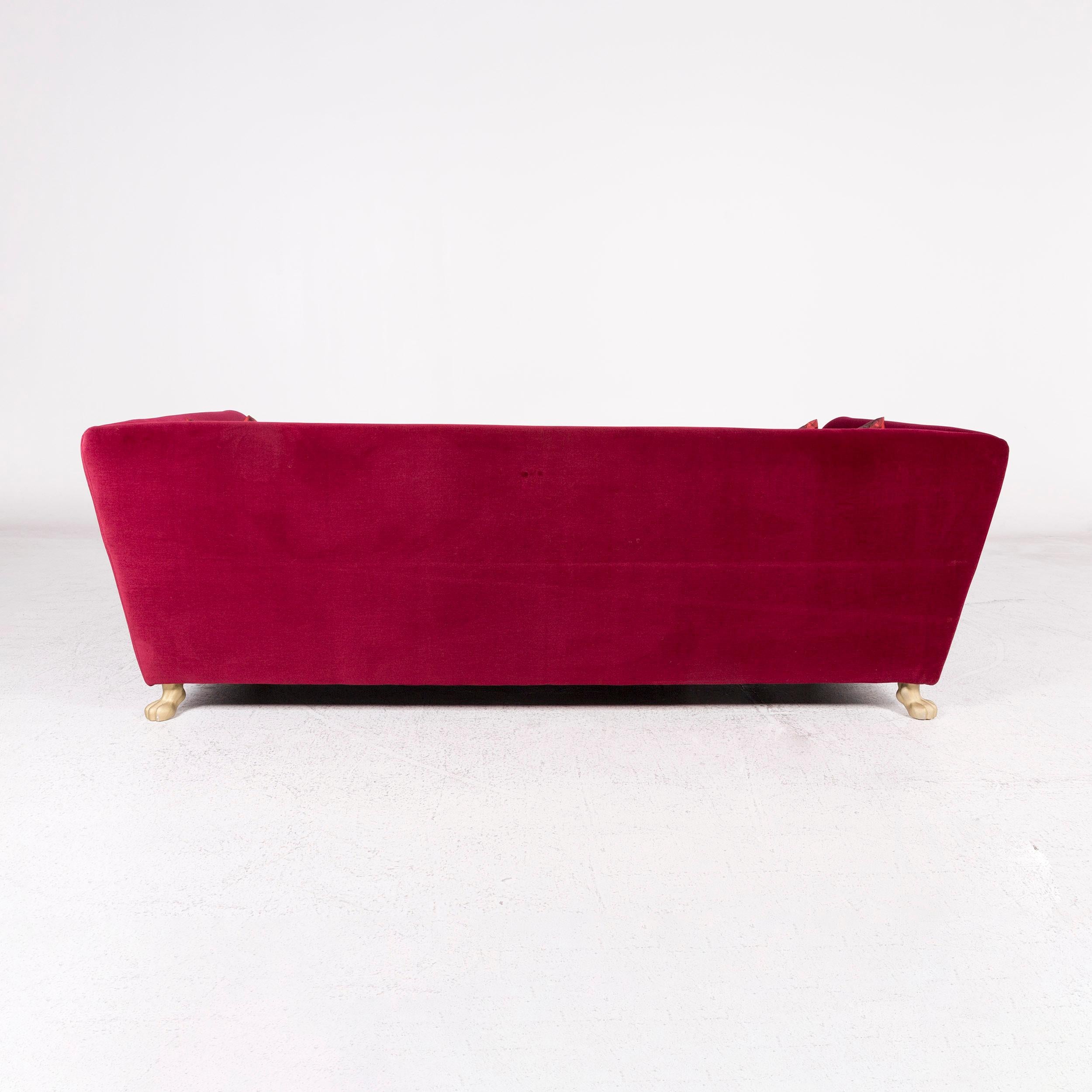 Bretz Monster Velvet Fabric Sofa Purple Four-Seat Couch For Sale 5