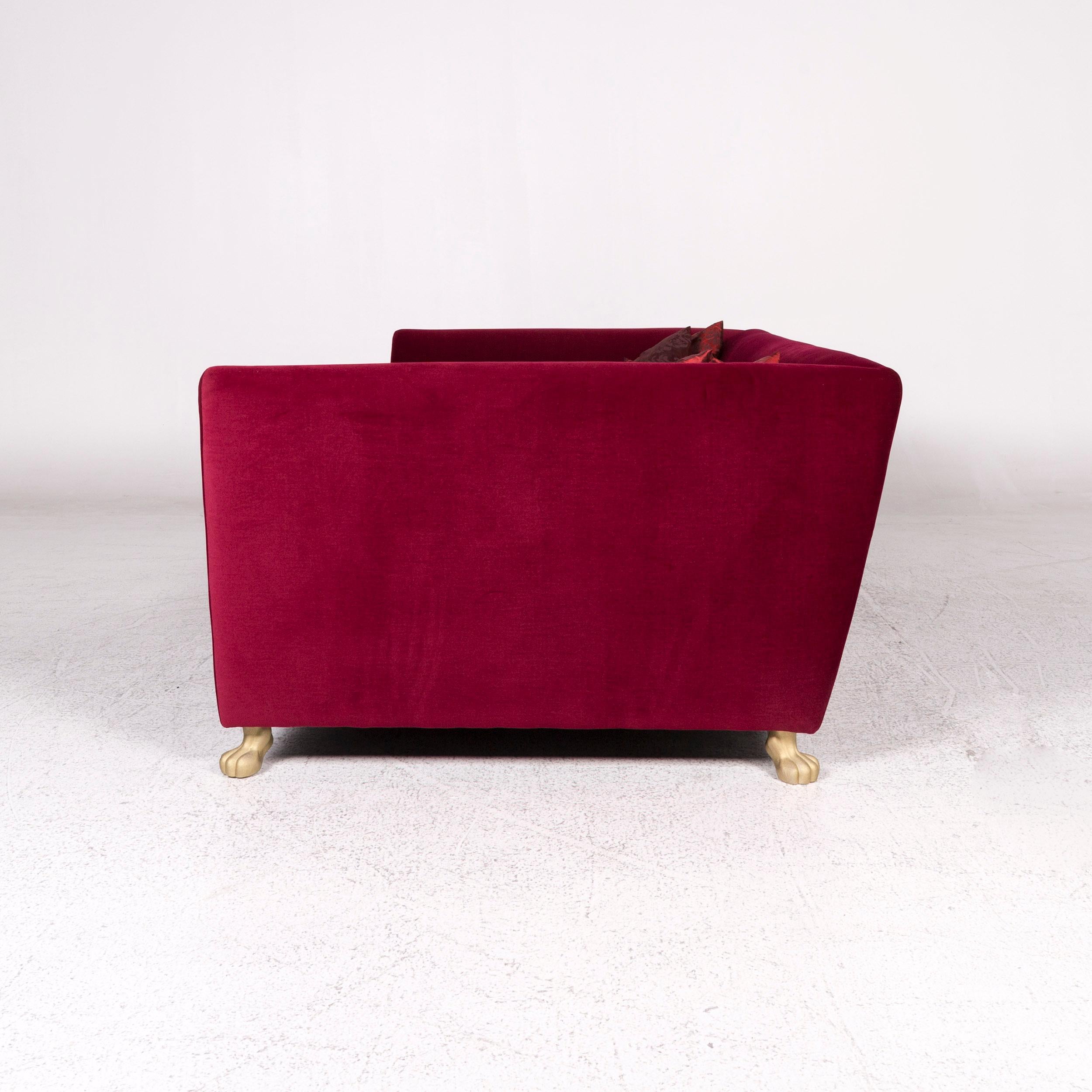 Bretz Monster Velvet Fabric Sofa Purple Four-Seat Couch For Sale 6