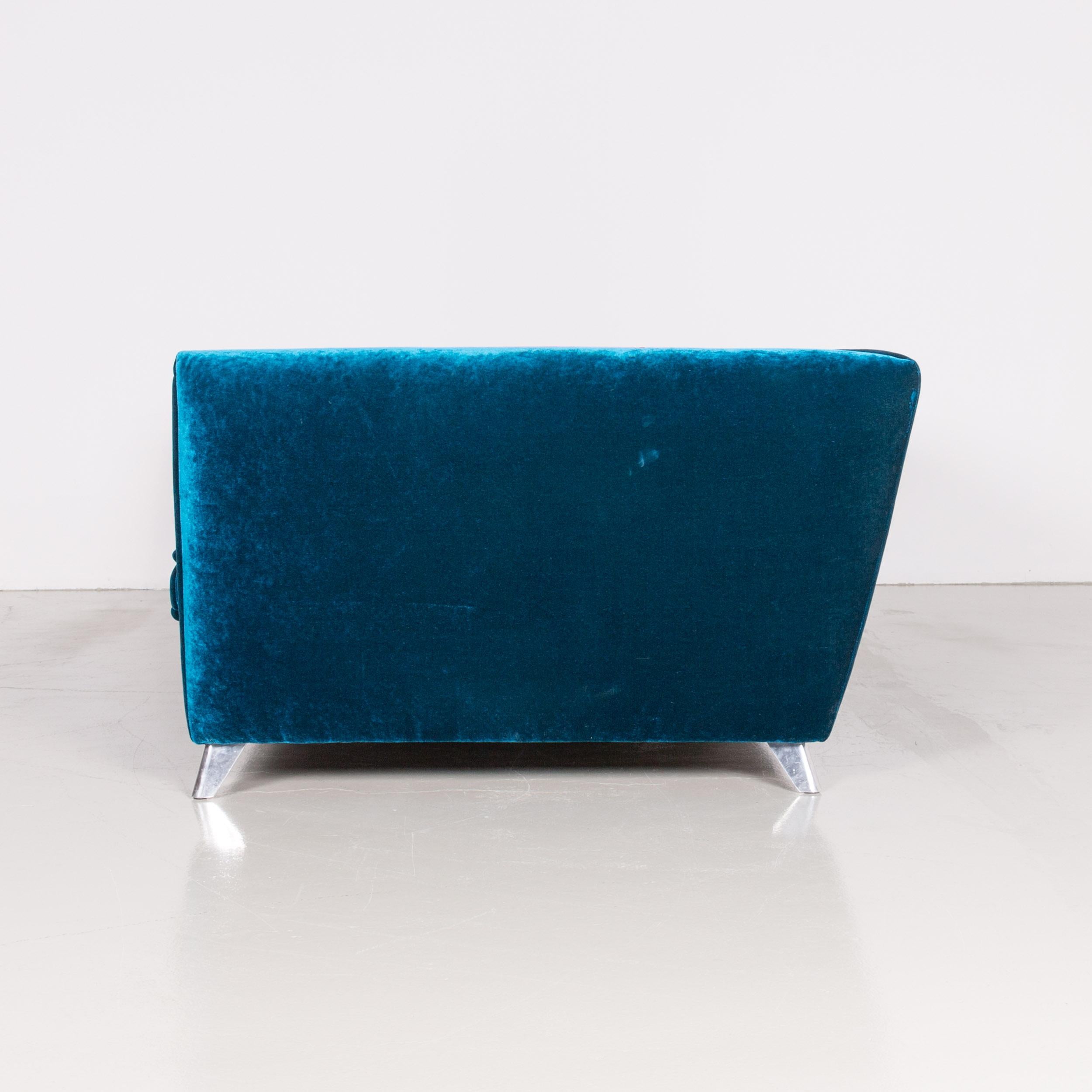 Bretz Monster Velvet Sofa Blue Three-Seat Couch Velours Huge Sofa For Sale 3