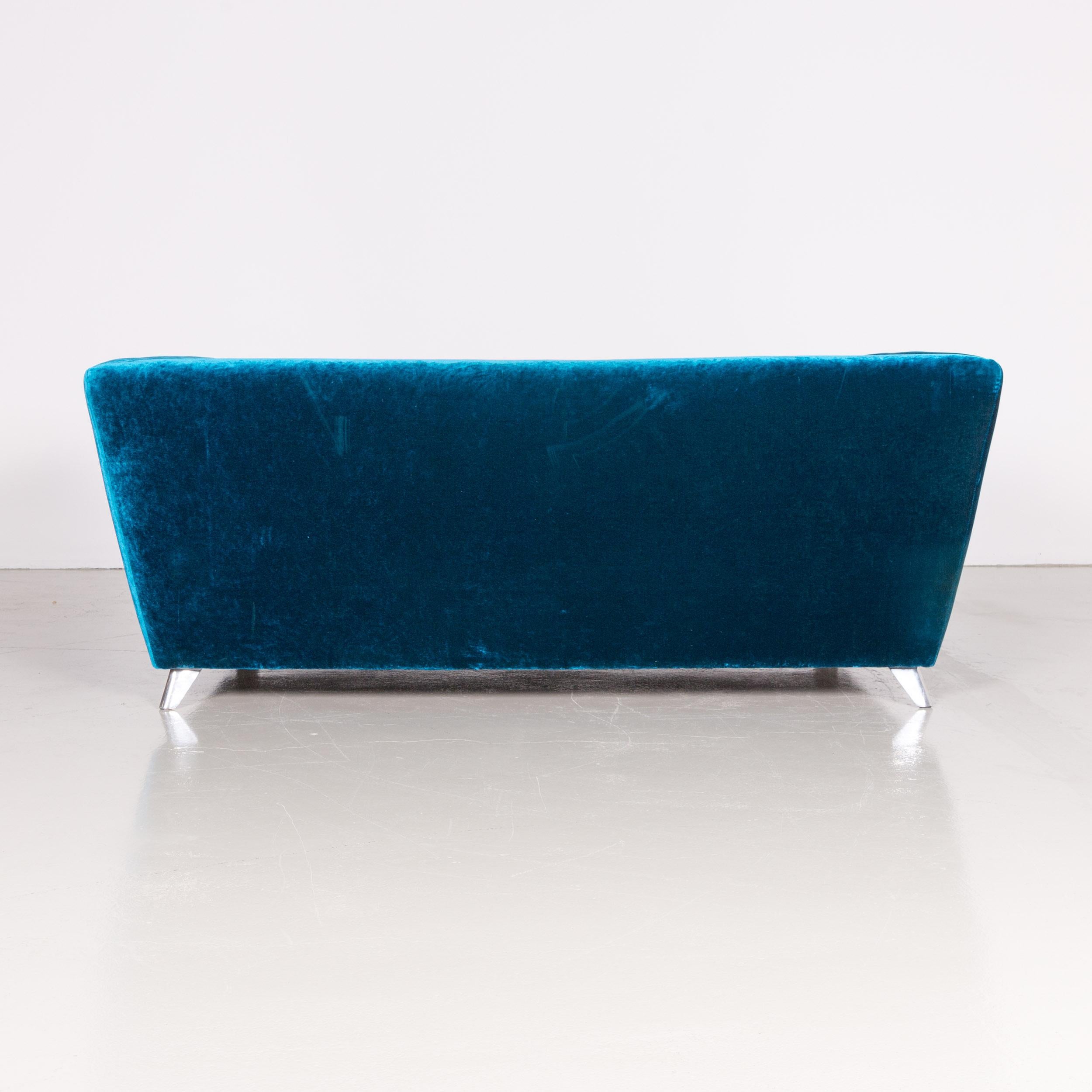 Bretz Monster Velvet Sofa Blue Three-Seat Couch Velours Huge Sofa For Sale 2
