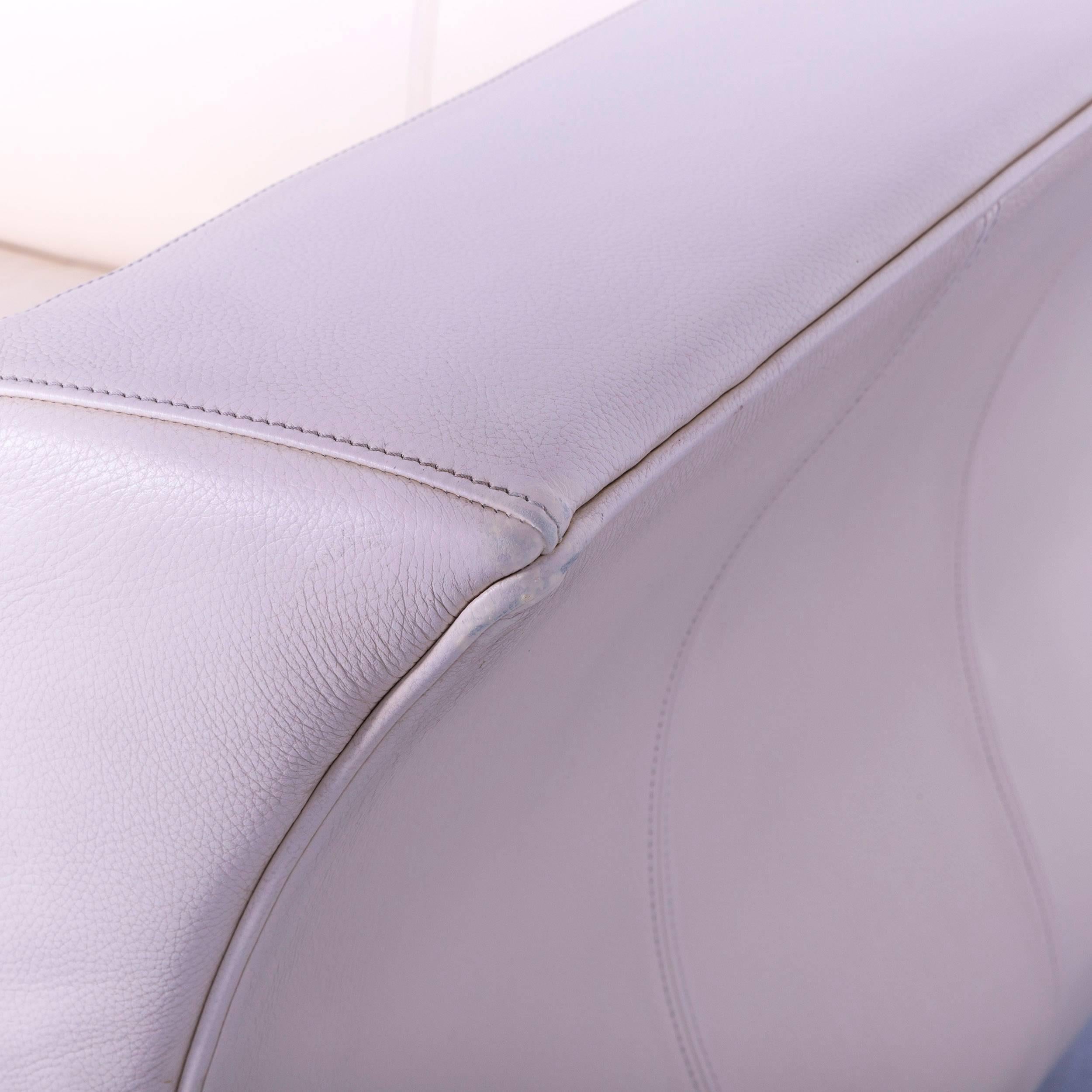 Contemporary Bretz Moon Designer Sofa Leather Off-White Three-Seat