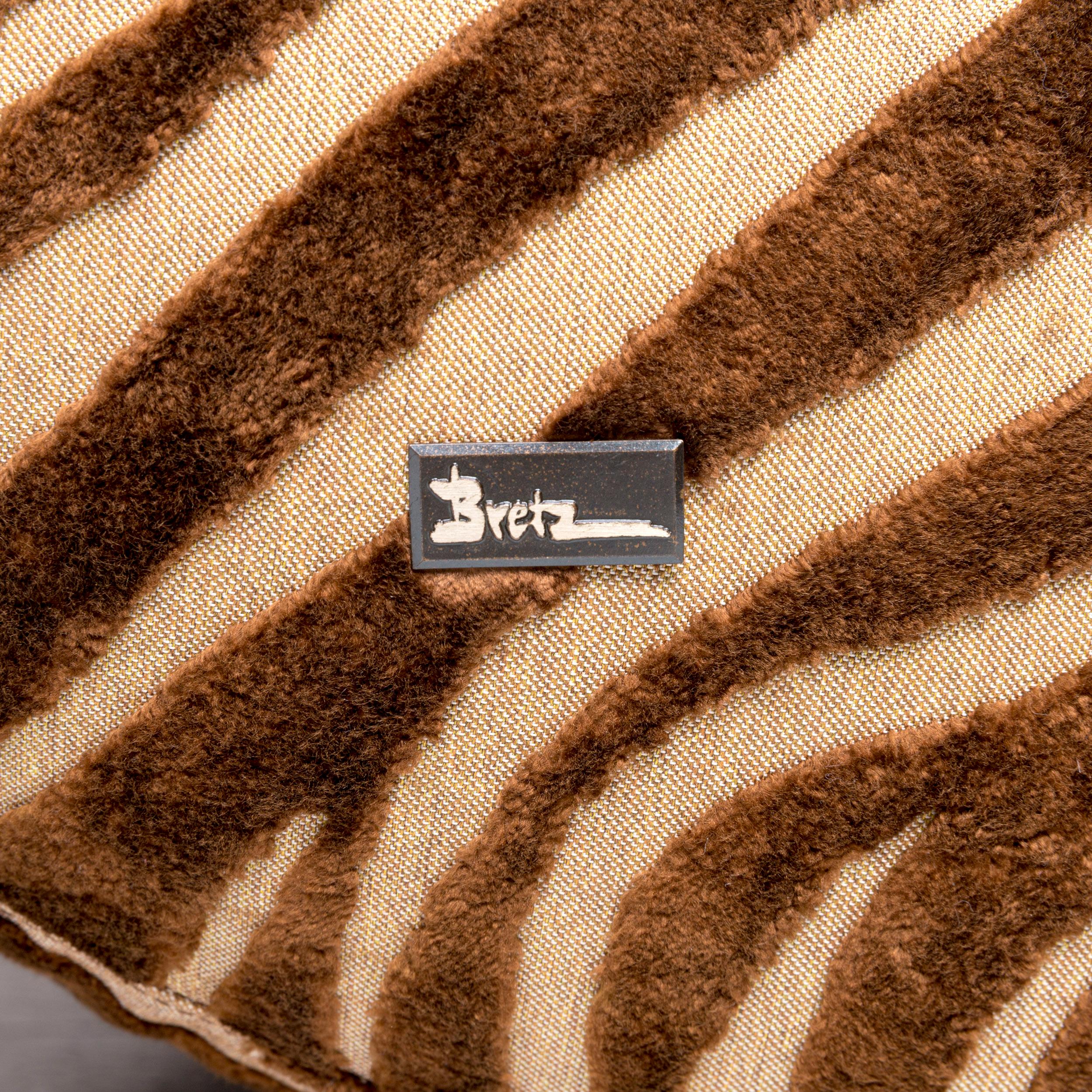 Bretz Mumba Fabric Sofa Brown Three-Seat Patterned Animal Print In Good Condition For Sale In Cologne, DE
