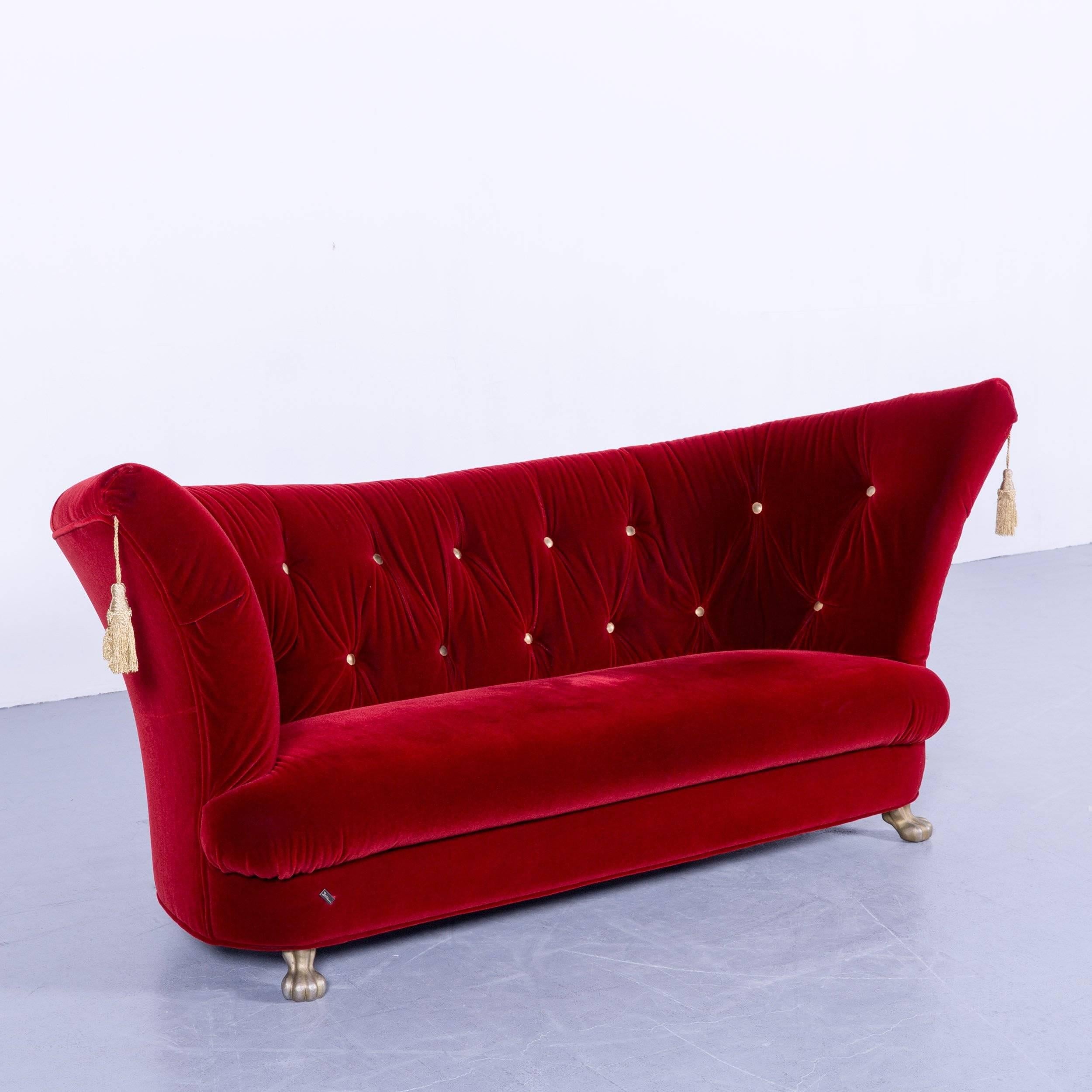 Bretz Nana designer sofa velvet fabric red, in an elegant design, made for pure comfort and style.