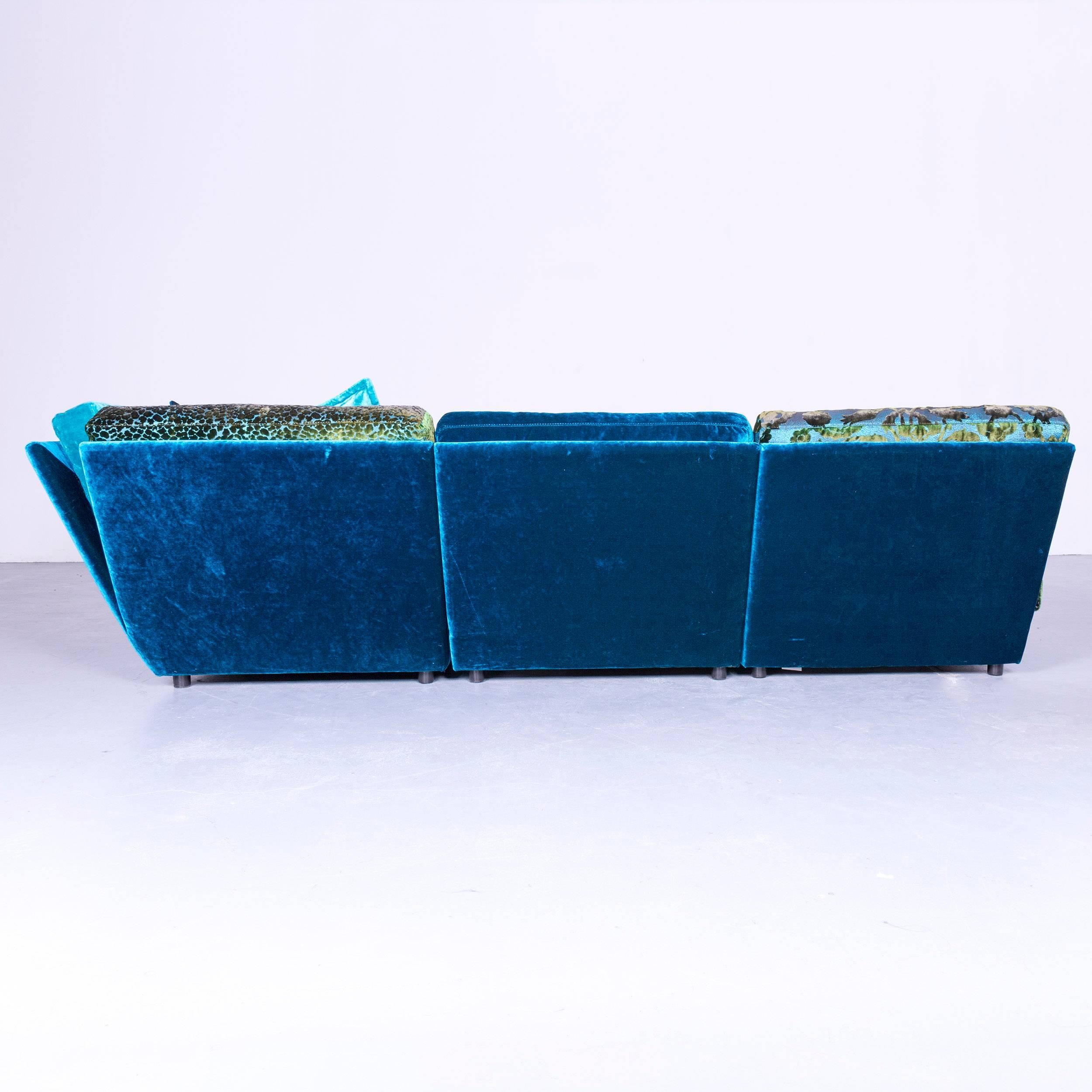 Bretz Napali Designer Ecksofa Blau Türkis Velours Stoff Modern Couch 5