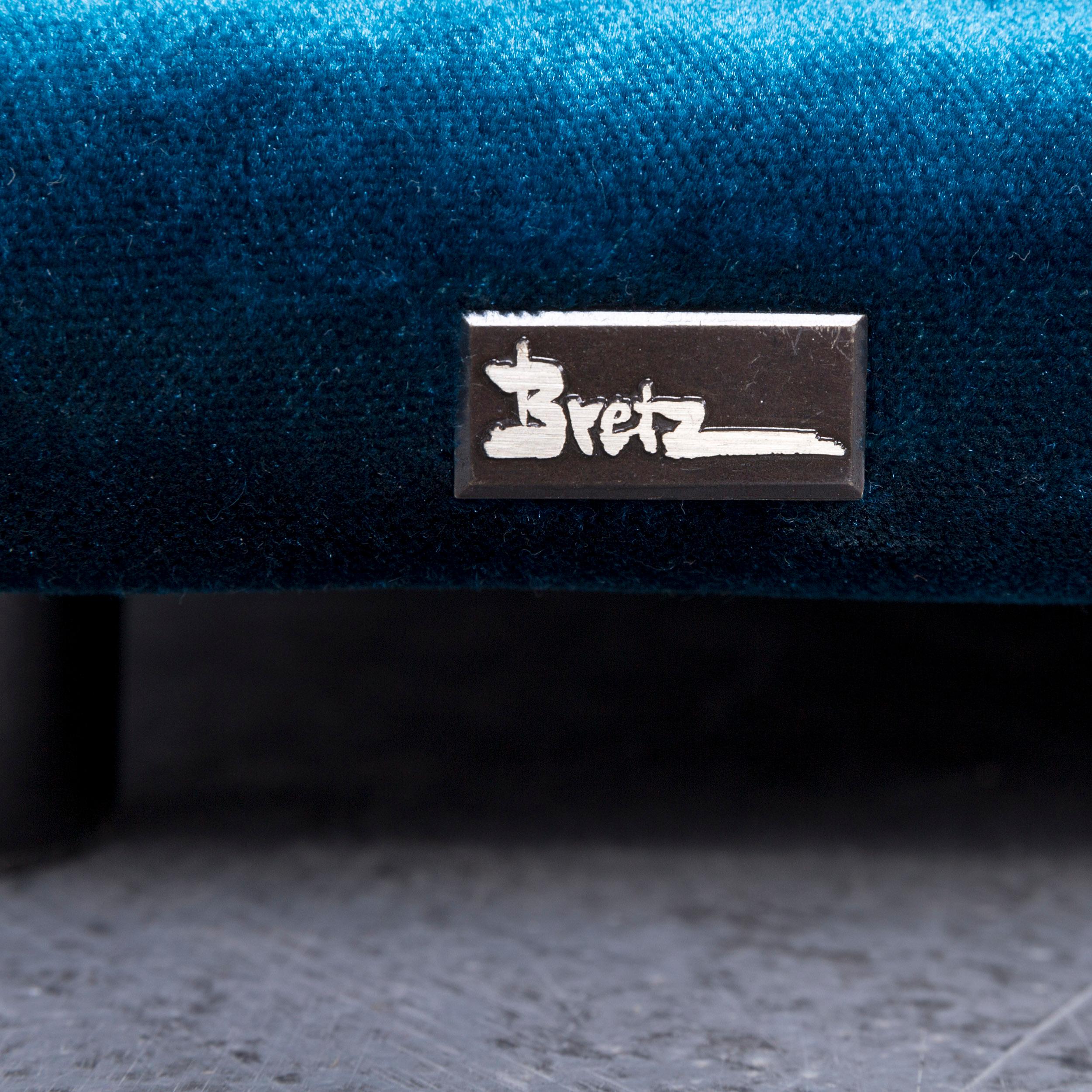 Canapé d'angle Bretz Napali de designer en velours bleu turquoise avec pochette moderne en vente 3