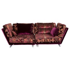 Bretz Napali Fabric Sofa Purple Patterned Three-Seat Modular