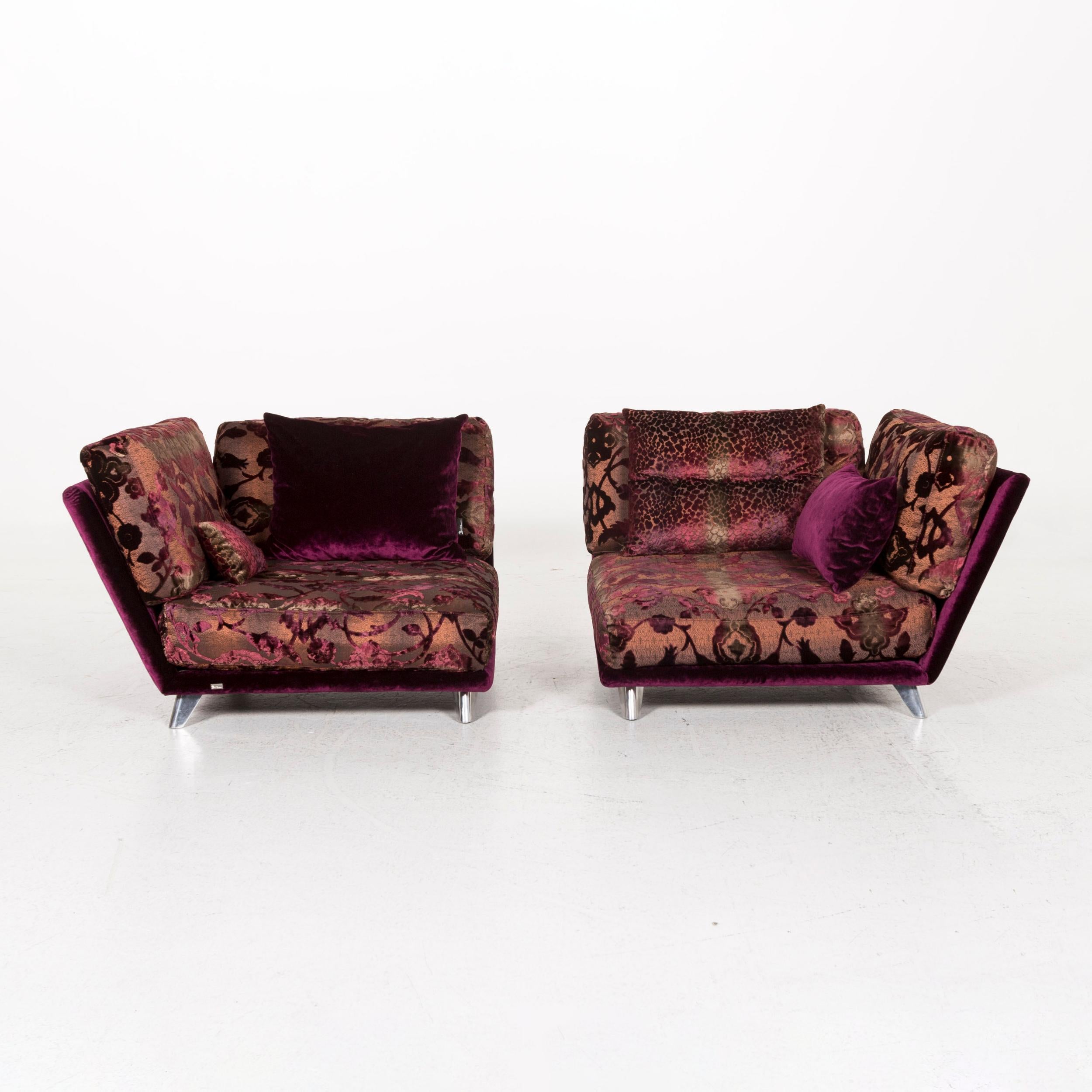 Bretz Napali Fabric Sofa Purple Patterned Three-Seat Modular at 1stDibs |  purple fabric sofa