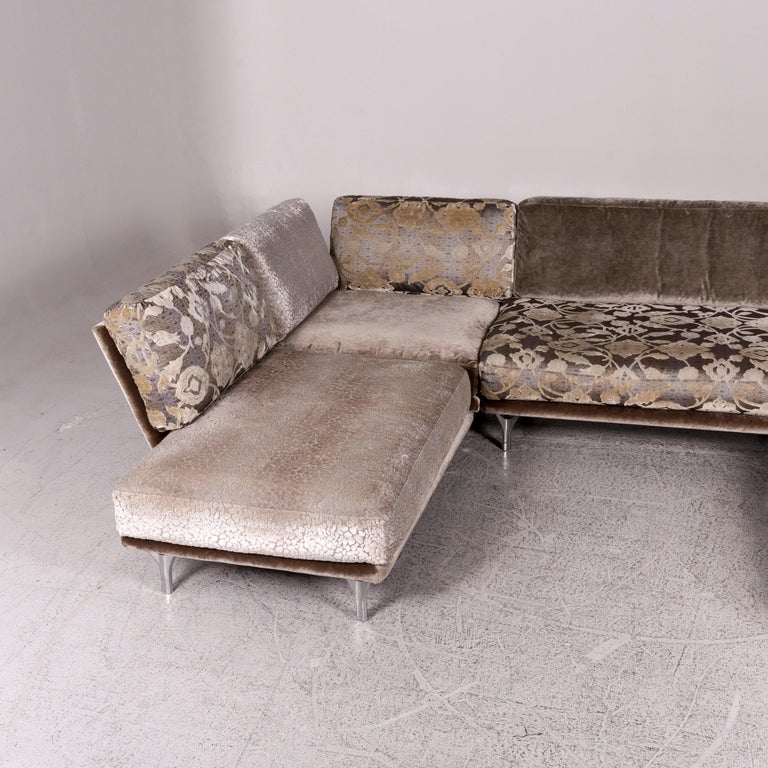 Bretz Napali Samt Stoff Ecksofa Grau Silber Gemustert Sofa Couch For Sale  at 1stDibs | couch samt, sofa silber, sofa samt