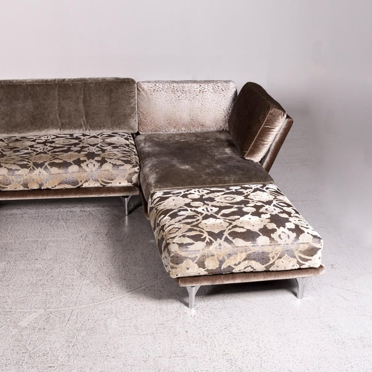 Bretz Napali Samt Stoff Ecksofa Grau Silber Gemustert Sofa Couch For Sale  at 1stDibs | couch samt, sofa silber, sofa samt