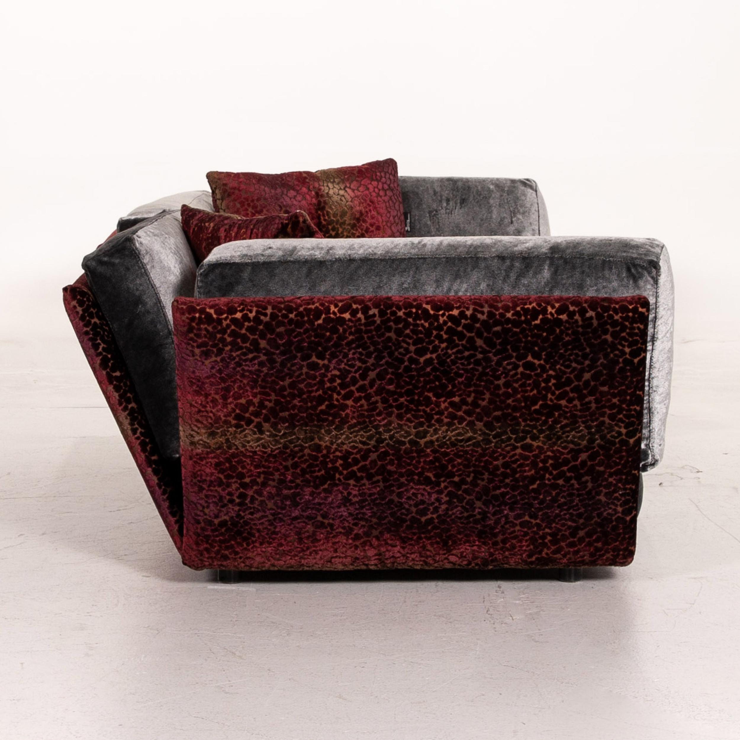 Bretz Napali Velvet Fabric Corner Sofa Incl Plexiglass Table Gray Berry Sofa For Sale 7