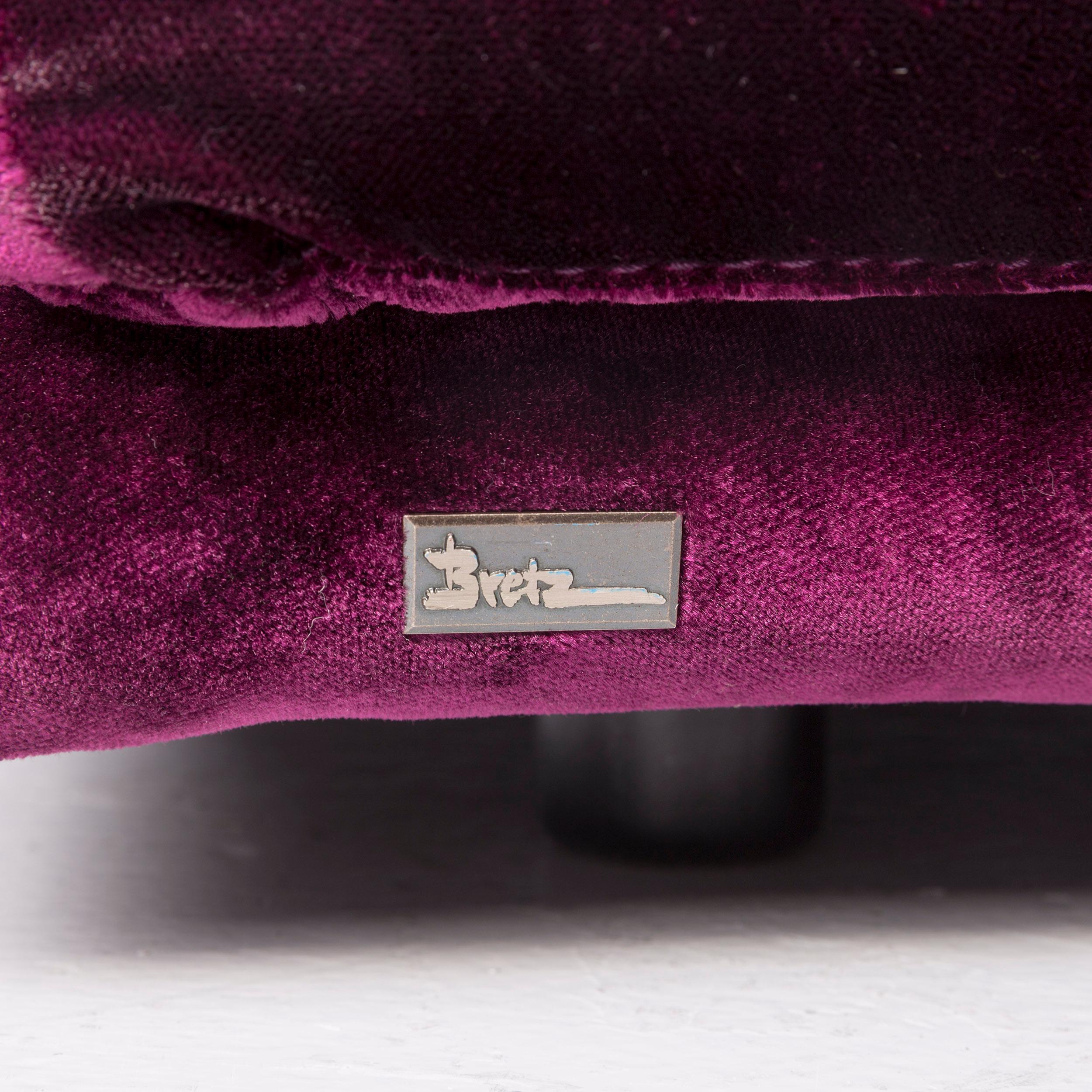 Bretz Napali Velvet Fabric Corner Sofa Purple Pattern at 1stDibs