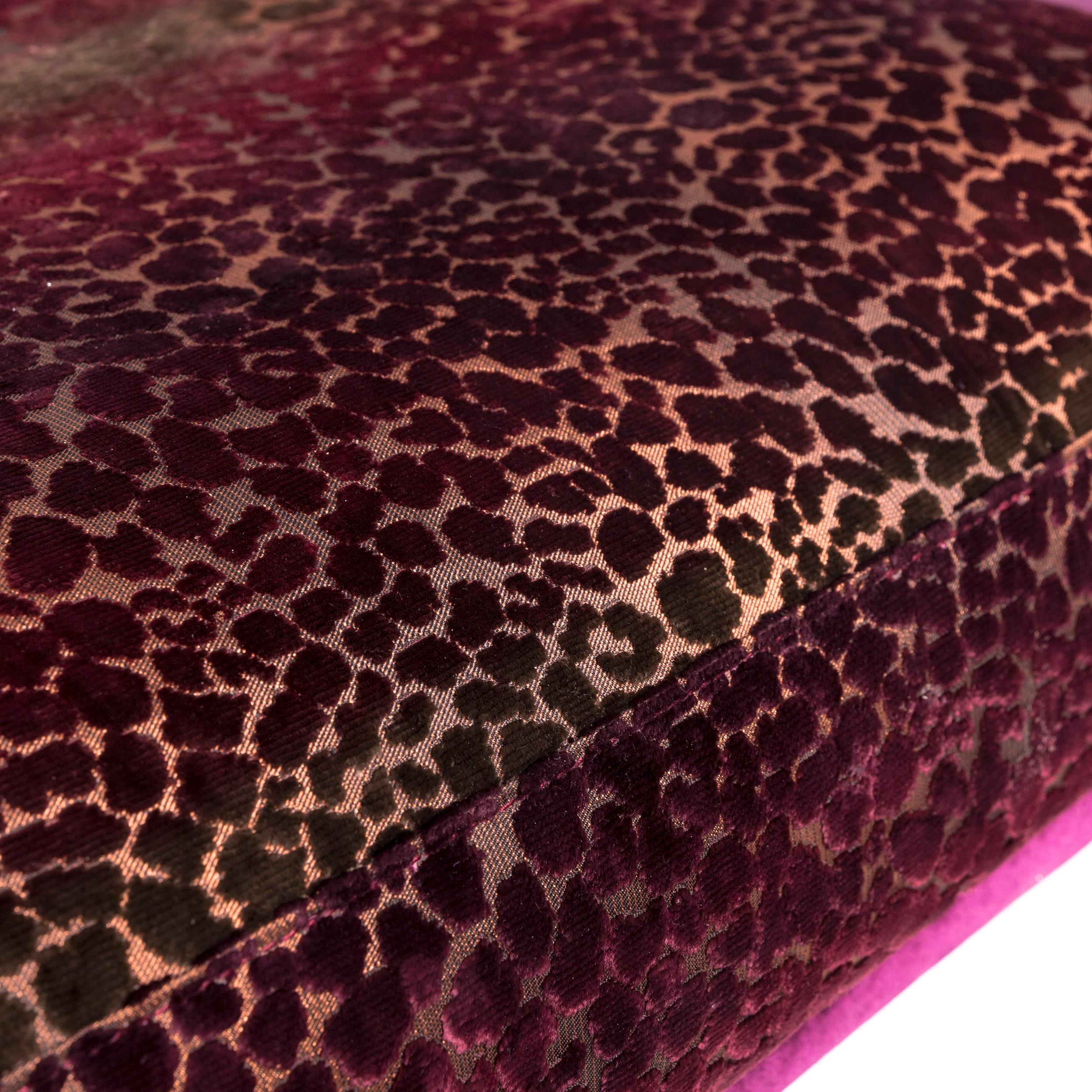 Bretz Napali Velvet Fabric Corner Sofa Purple Pattern at 1stDibs