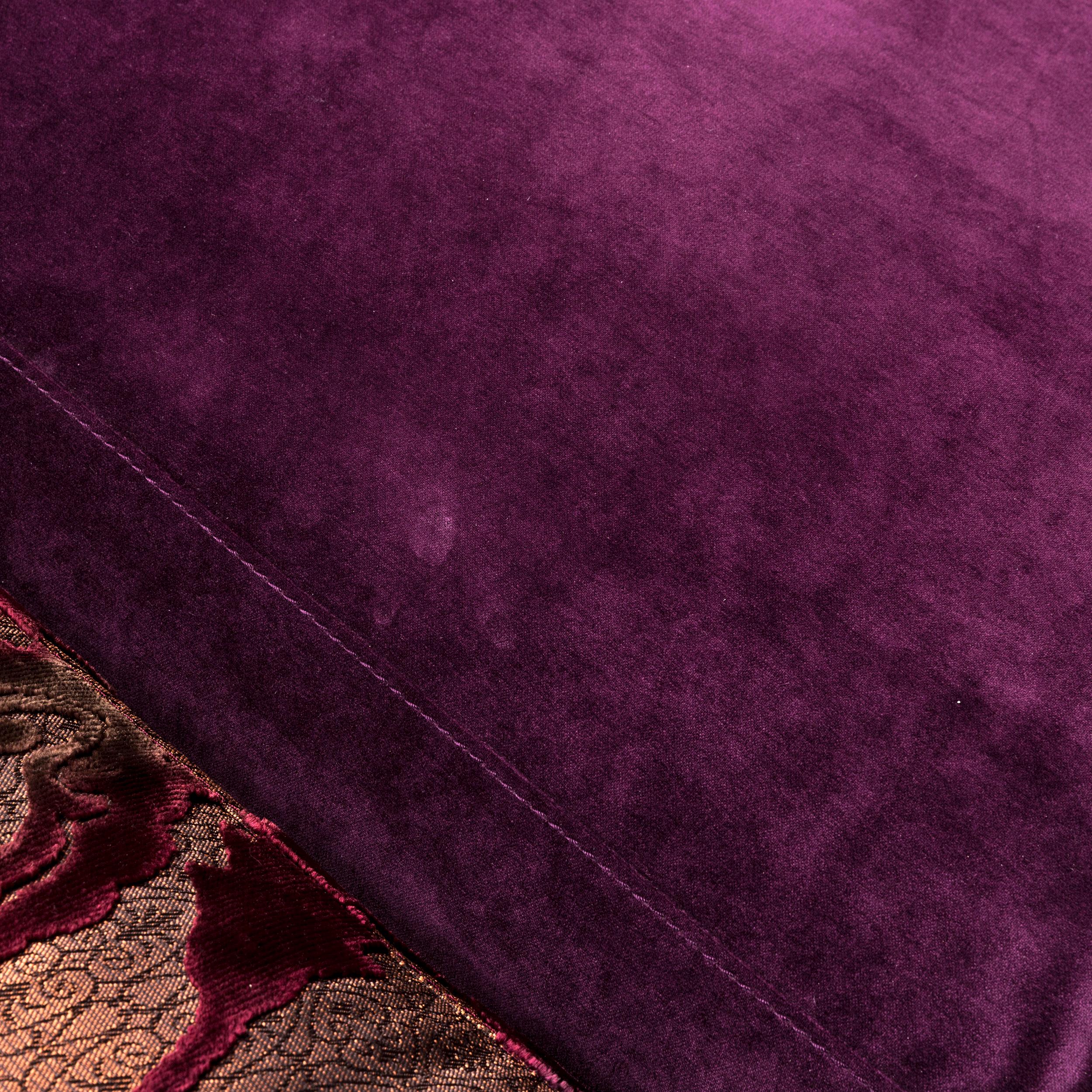 Bretz Napali Velvet Fabric Corner Sofa Purple Pattern at 1stDibs