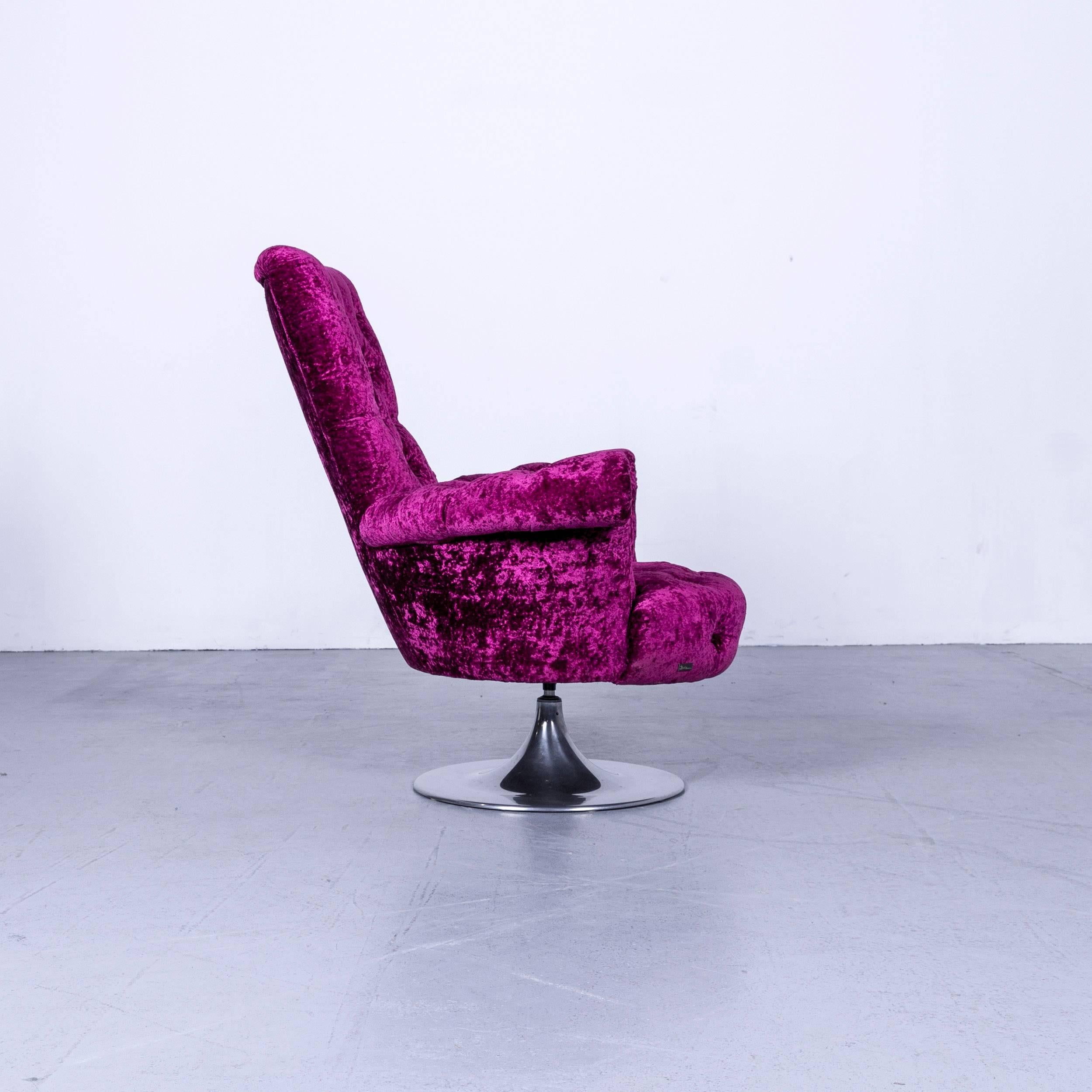 Bretz Pompadou Fabric Armchair Purple Red One-Seat For Sale 4