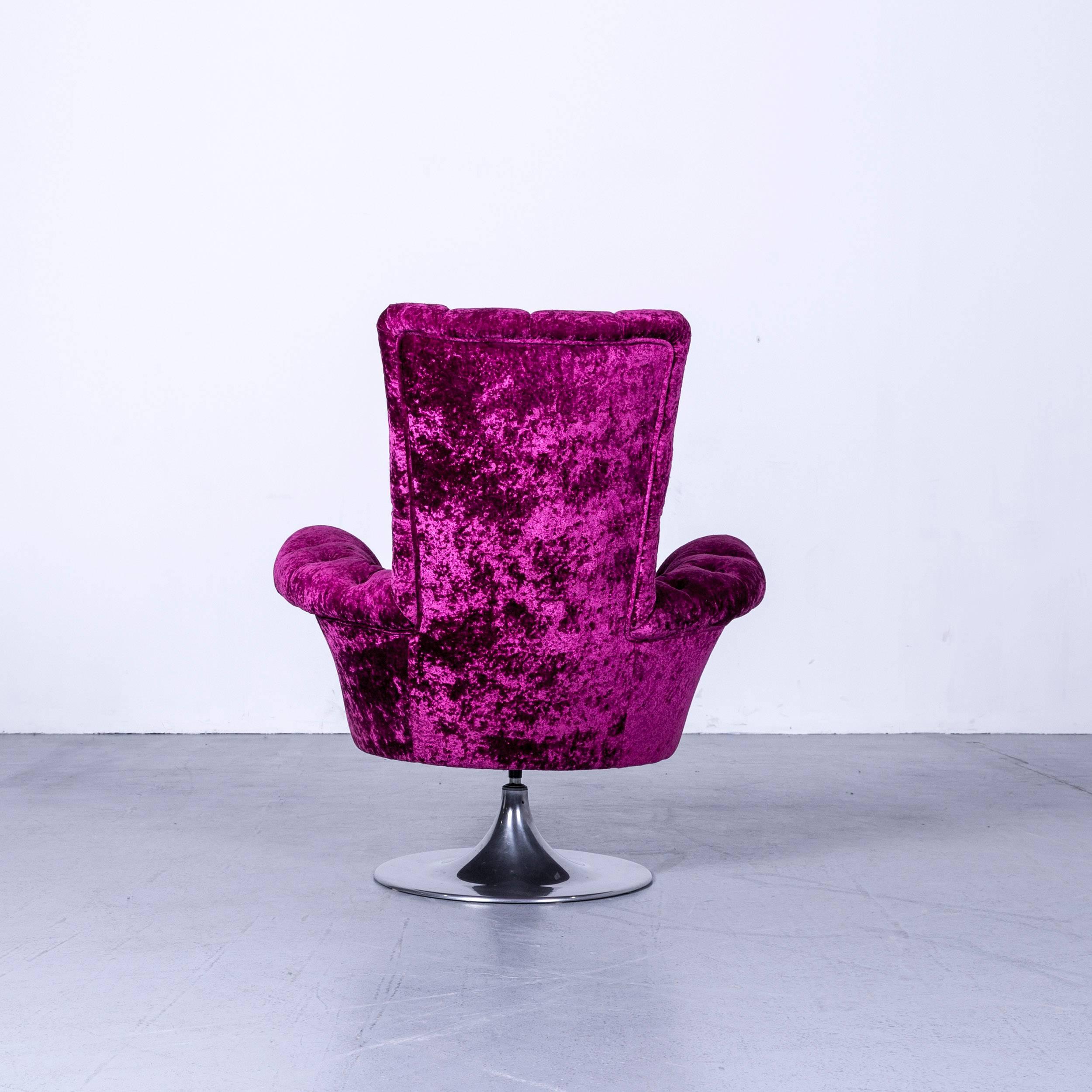 Bretz Pompadou Fabric Armchair Purple Red One-Seat For Sale 5