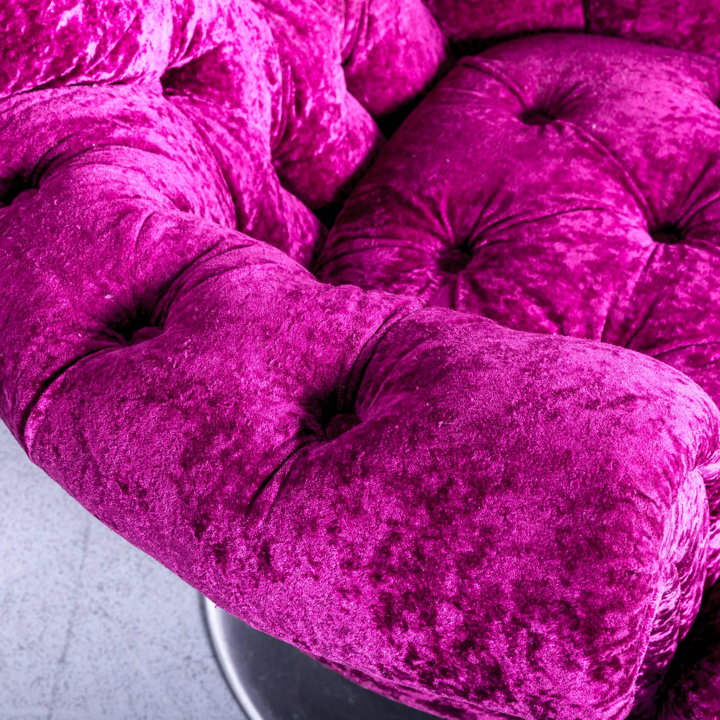 Bretz Pompadou Fabric Armchair Purple Red One-Seat For Sale 3