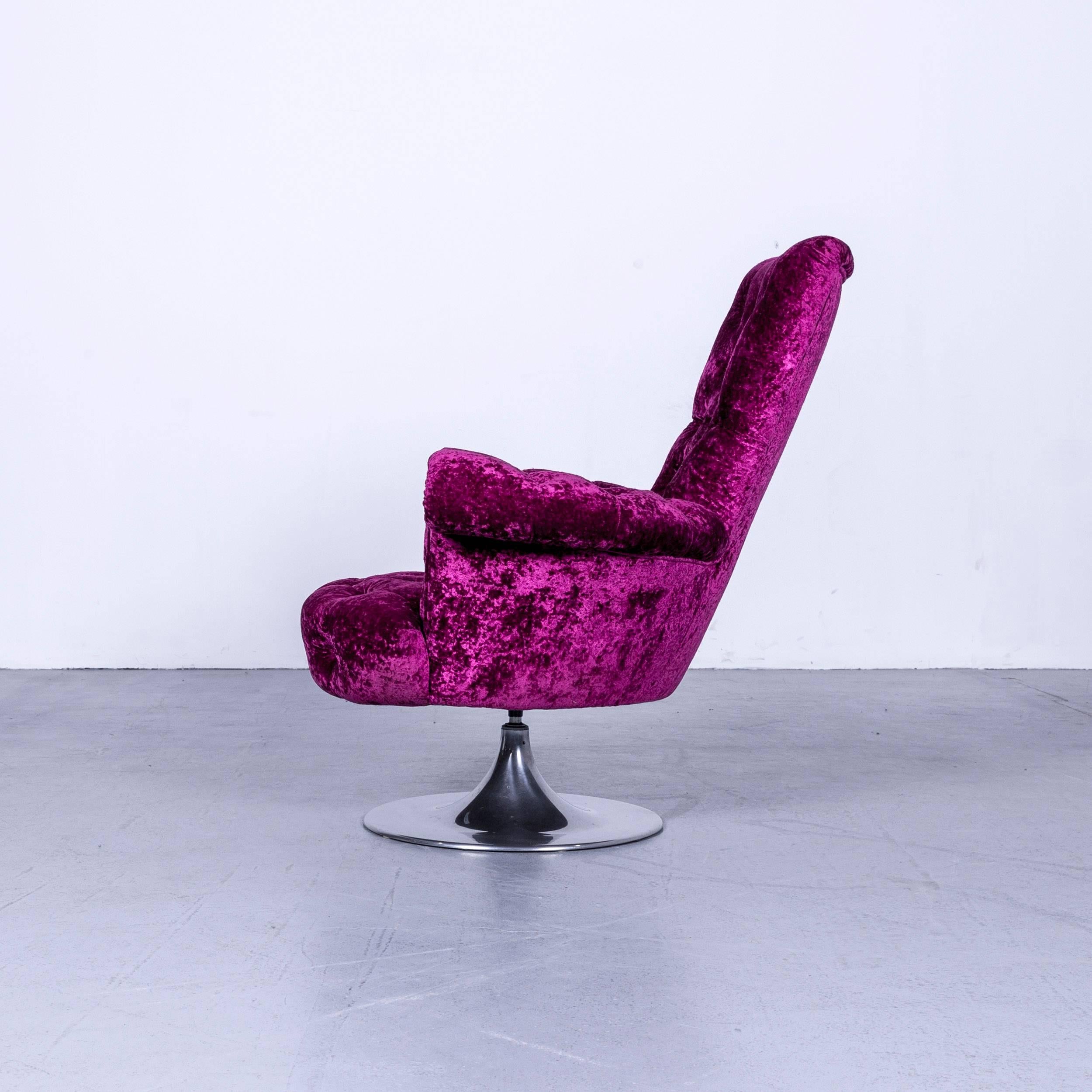 Bretz Pompadou Fabric Armchair Set Purple Red One Seat For Sale 7