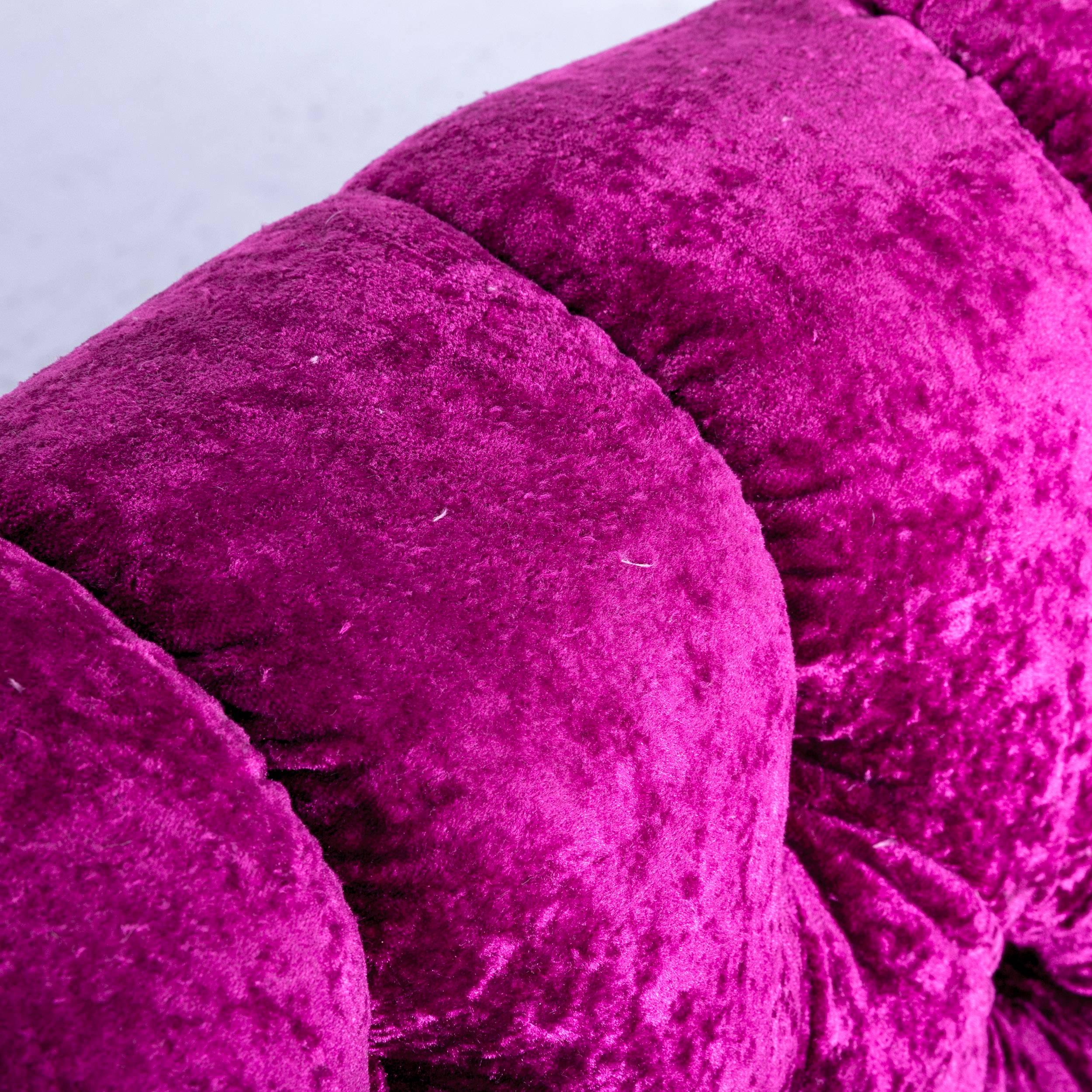 Bretz Pompadou Fabric Armchair Set Purple Red One Seat For Sale 3