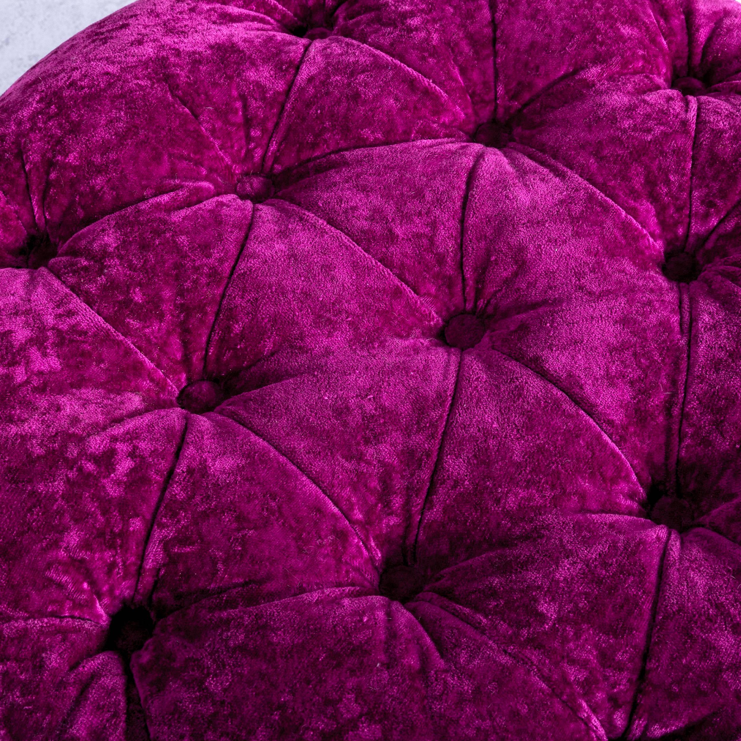 Bretz Pompadou Fabric Foot-Stool Purple Red In Fair Condition For Sale In Cologne, DE