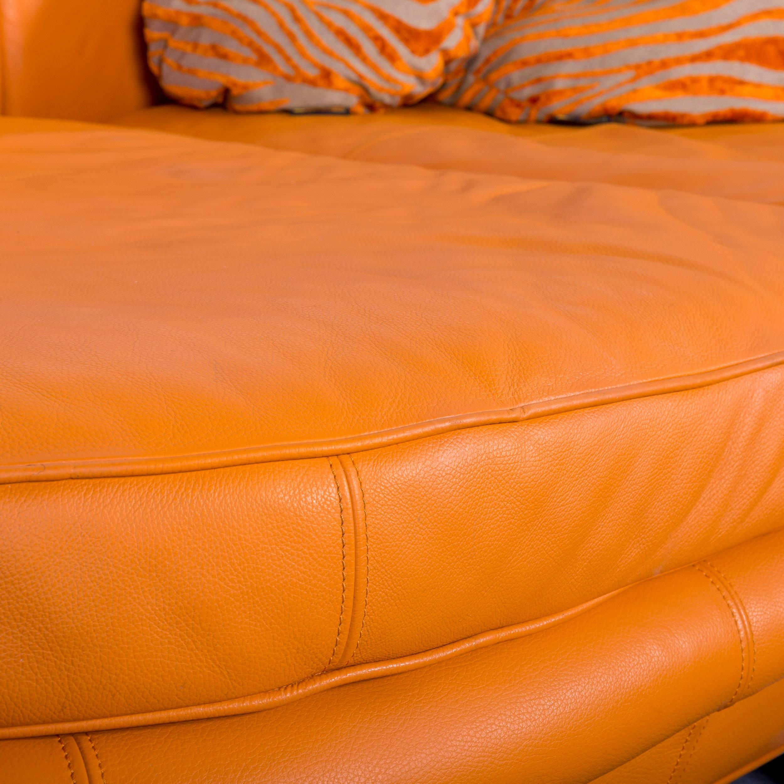 Bretz Pool Leder Corner-Sofa Orange Viersitzer-Sofa (Deutsch)