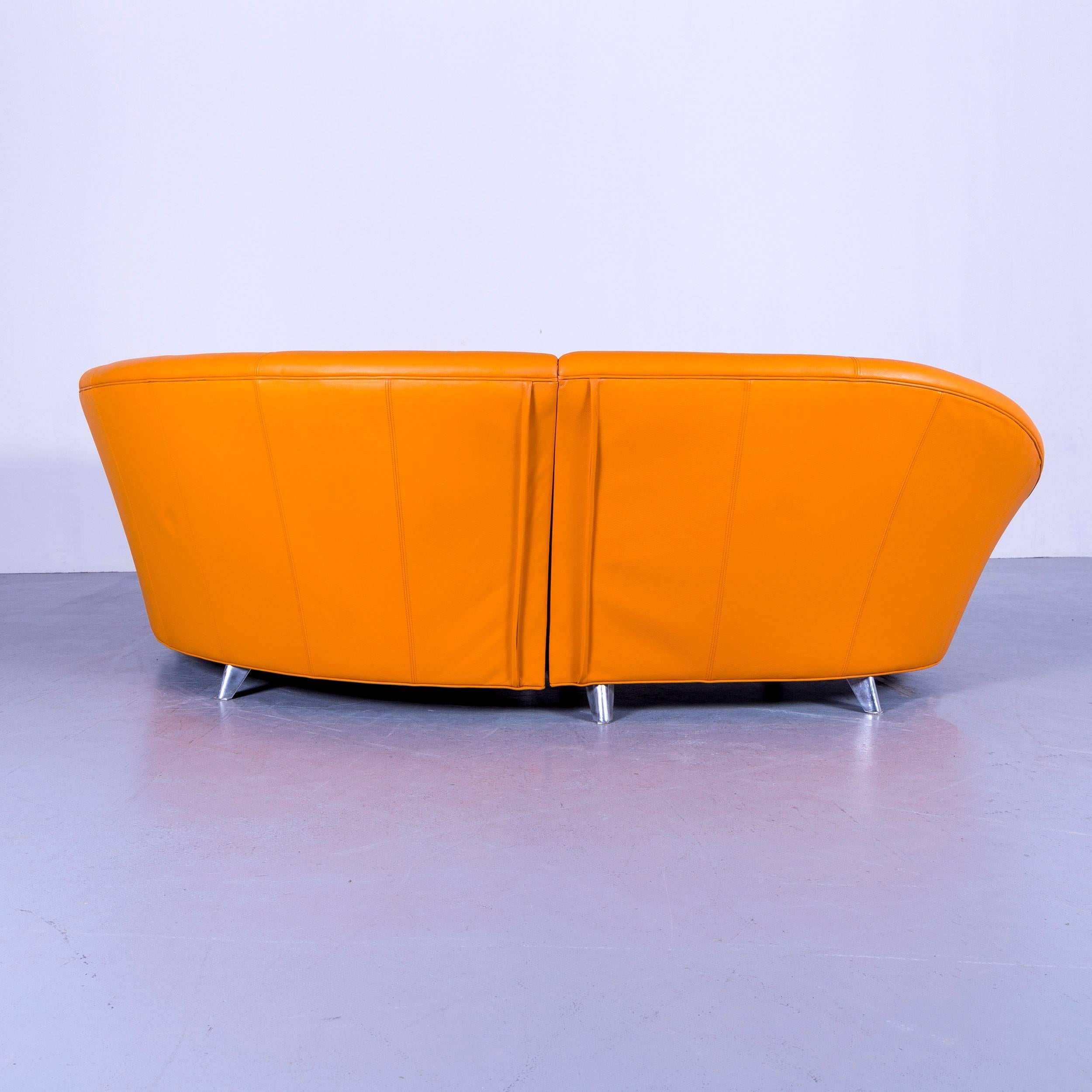 Bretz Pool Leder Corner-Sofa Orange Viersitzer-Sofa 3