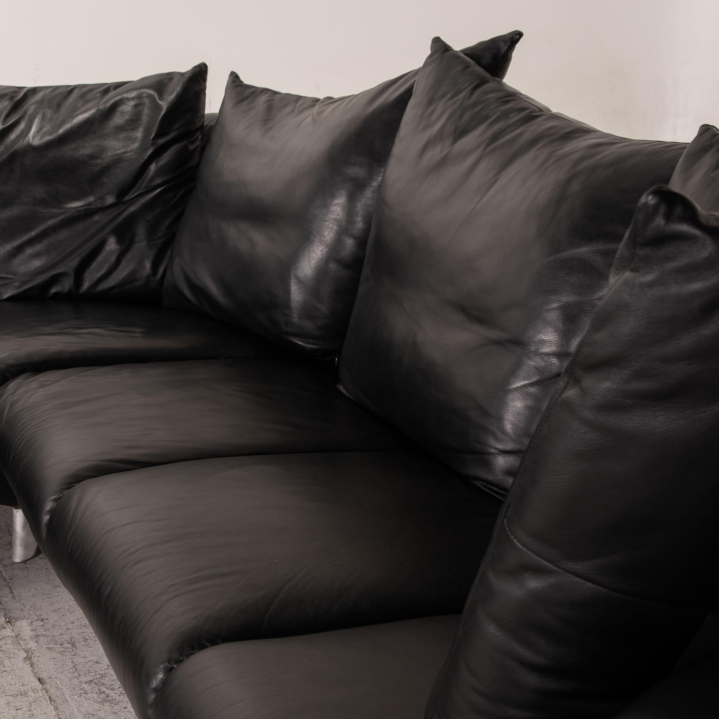 German Bretz Popeye Leather Sofa Black Corner Sofa Couch